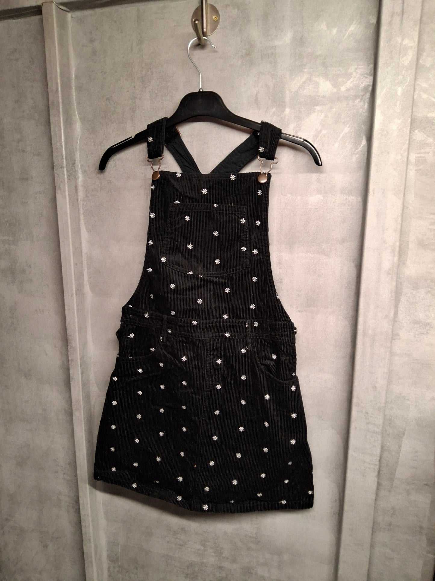 M&S Black & White Cord Pinafore Dress – Age 11-12 Years – 100% Cotton