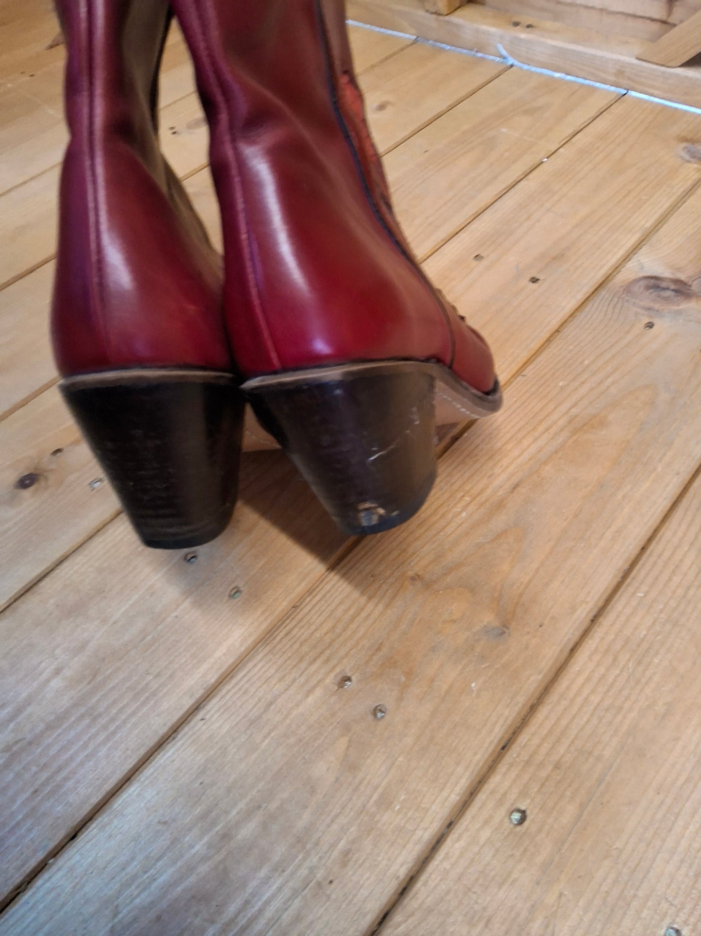 π€ River Island x Sancho Burgundy Western Boots β EU 37 / UK 4 π€
