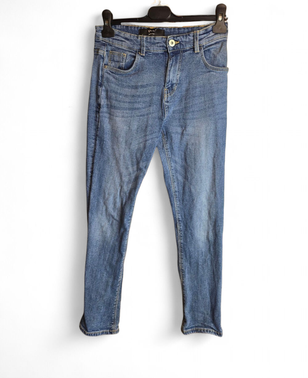 Boys Slim Leg Faded Jeans Age 13 – Front & Back Pockets, Stylish Everyday Denim