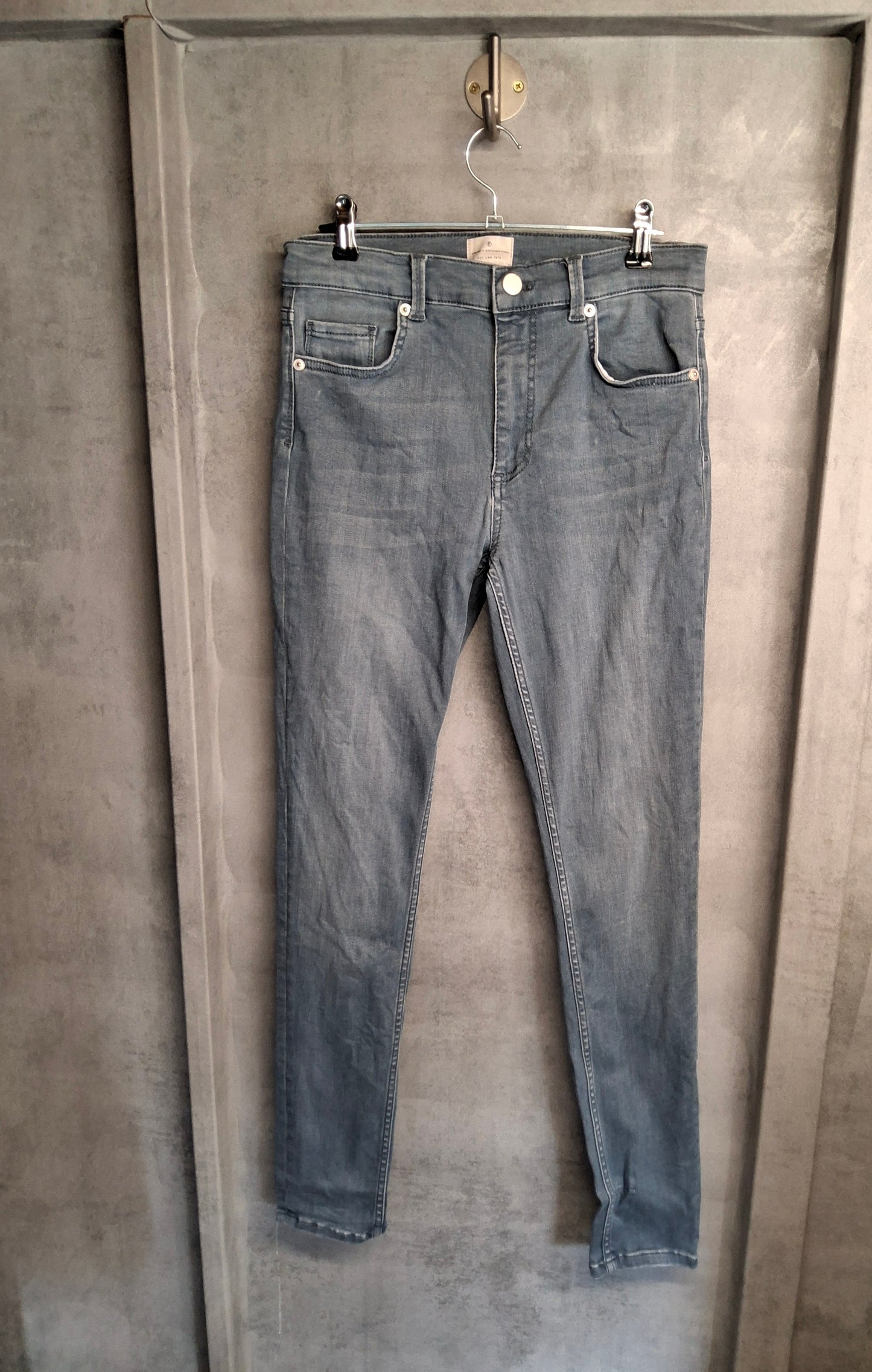 French Connection High-Waisted Skinny Jeans – Size 10 – Light Blue Denim