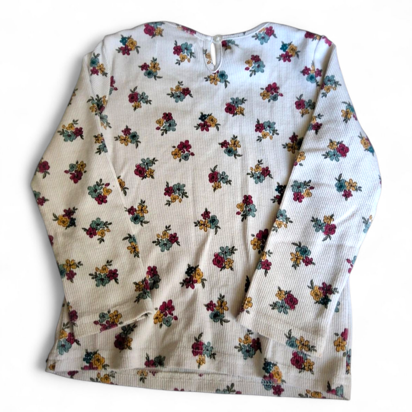 Primark White Floral Long Sleeve Top β Girls 24β36 Months β 100% Cotton