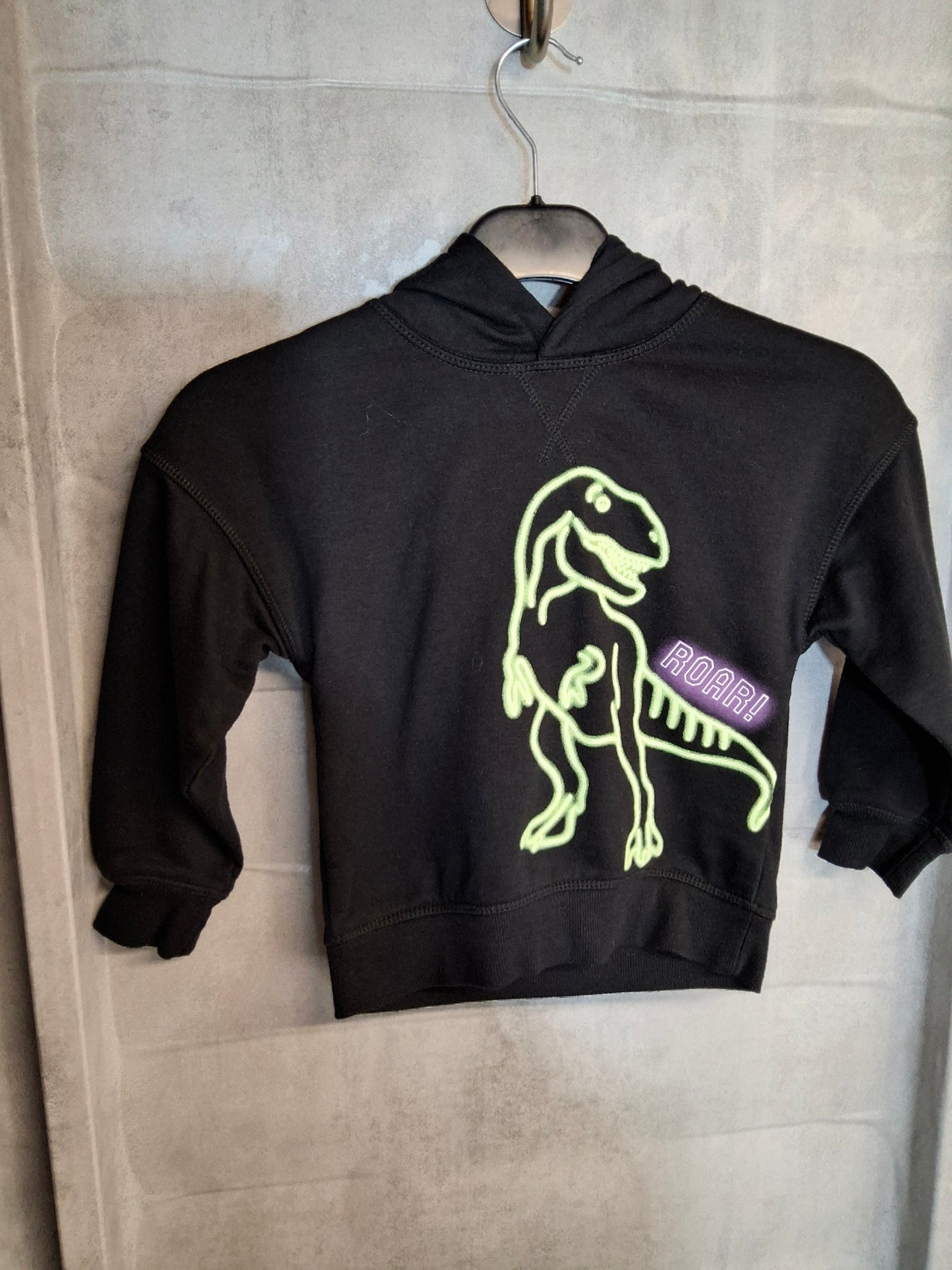 Primark Boys Black Dino Hoodie ā Age 4-5 Years ā Cotton Blend