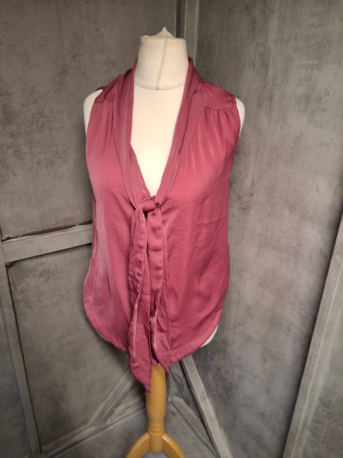 Y2K New Look Silky Deep Pink Sleeveless Top
