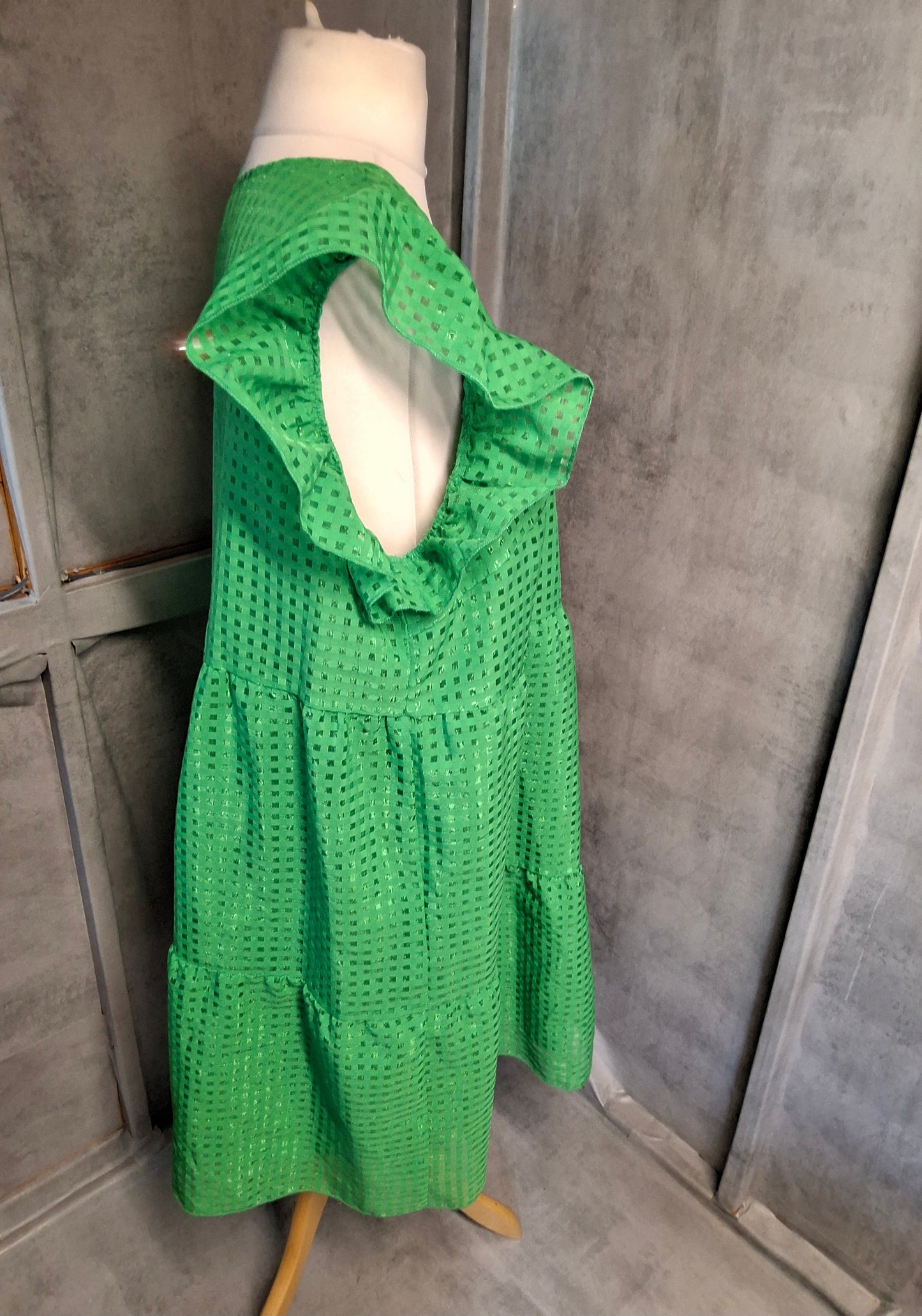Shein Curve Green Frill Sleeve Midi Dress – Size 2XL (UK size 18/20)