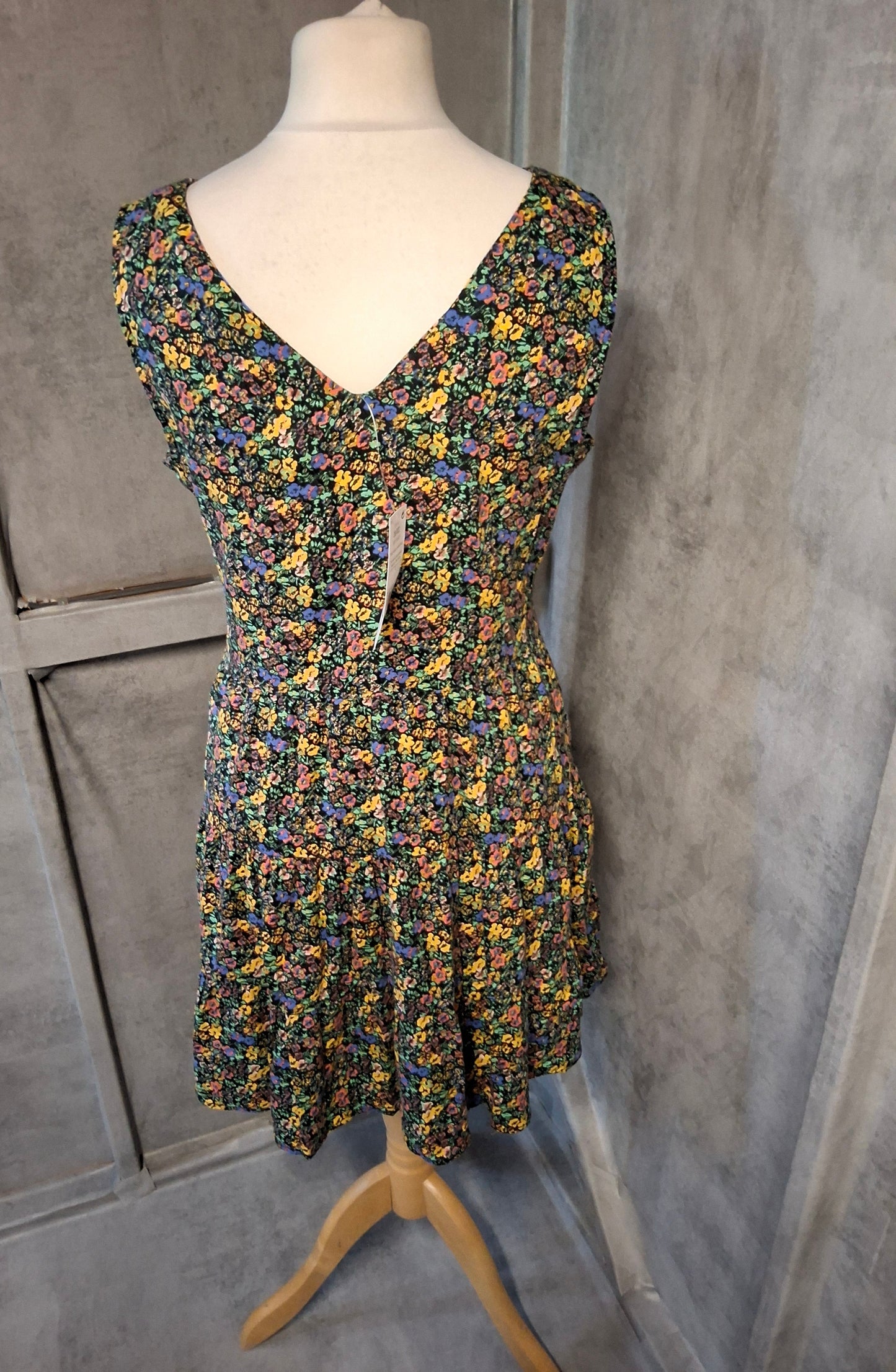 Next Floral Button-Front Dress – Size 12 – Linen Blend – NWT