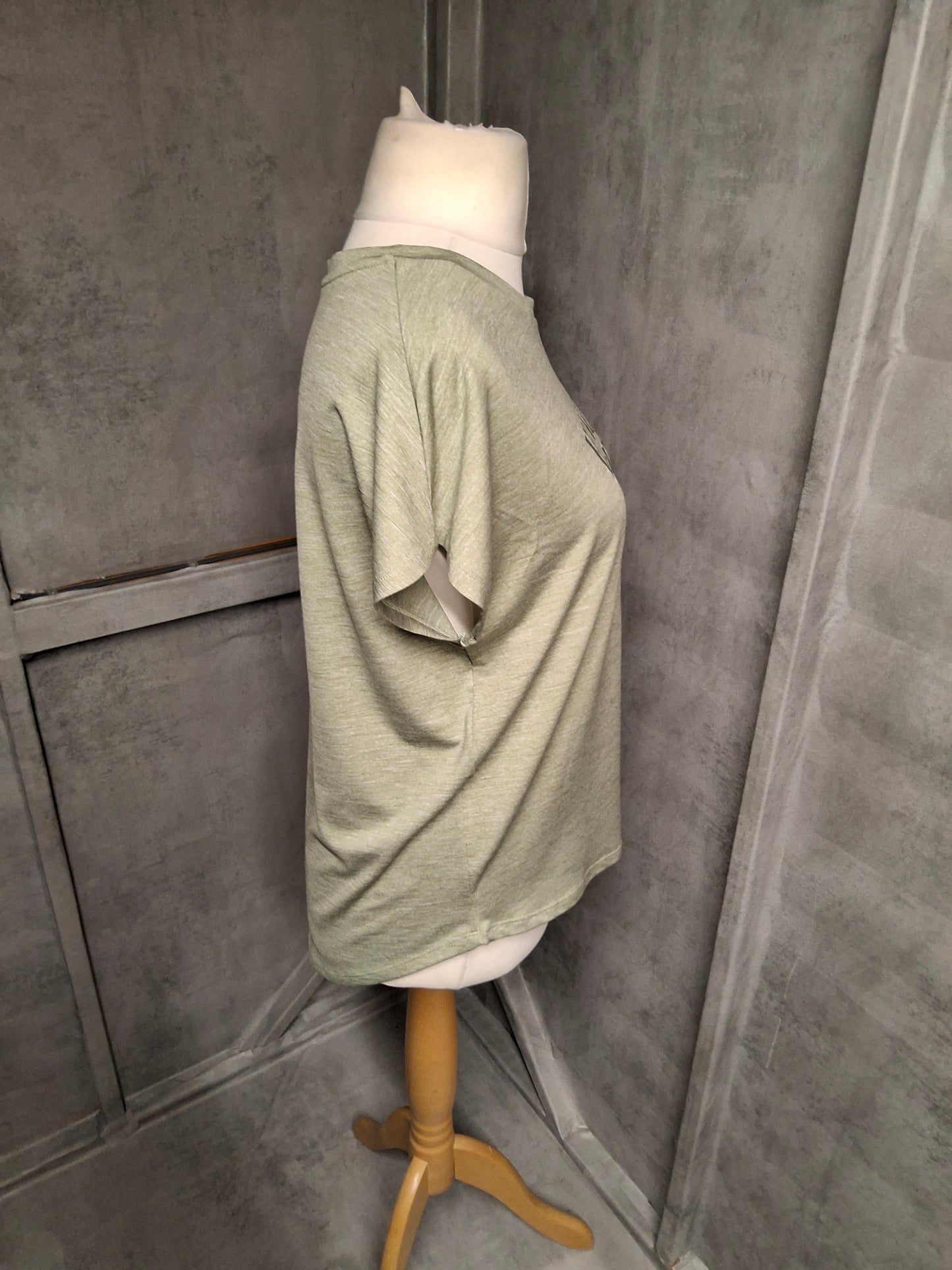 George Khaki Slogan T-Shirt – Size 12/14 – Stretchy Casual Fit "If Not Now, When?" Tee