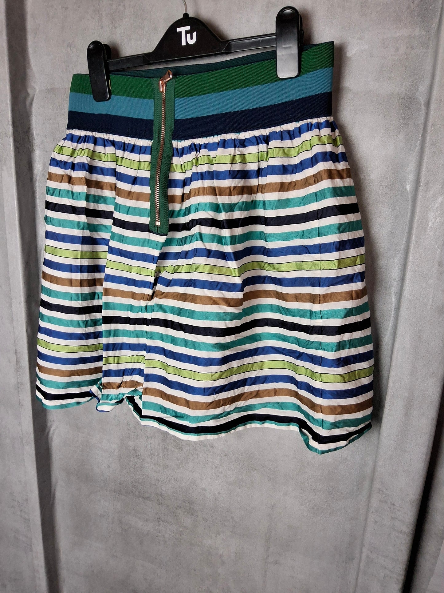Sisley Multicolour Striped Mini Skirt β Size S (size 6/8) Lined Viscose Cotton