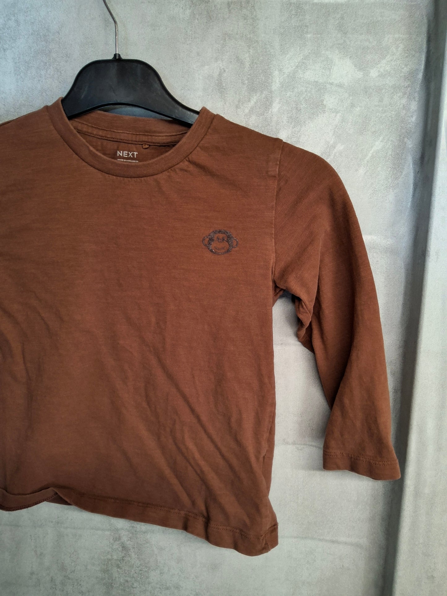 Next Boys Brown Long Sleeve T-Shirt β Age 4-5 Years β 100% Cotton