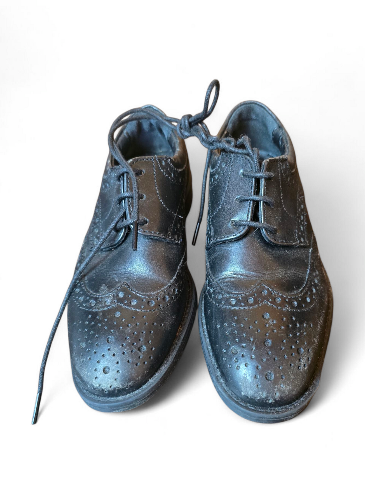 Next Girls Black Lace-Up School Shoes Size 10 – Classic Style, Minor Scuffs, Everyday Uniform