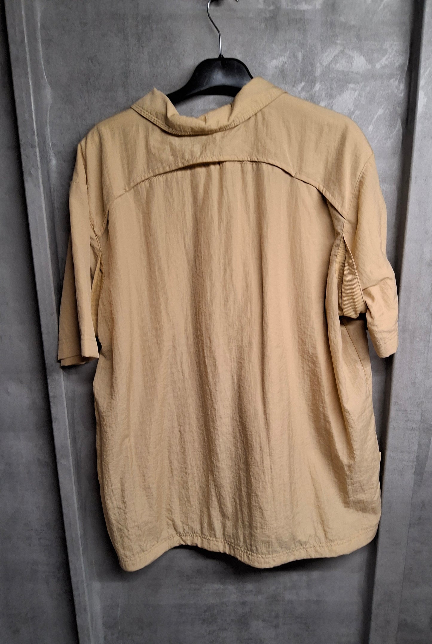 Men's Vintage 90s Y2K Nike Track Jacket – Beige, XL, 1/4 Zip, Short Sleeve, Logo, Retro Streetwear