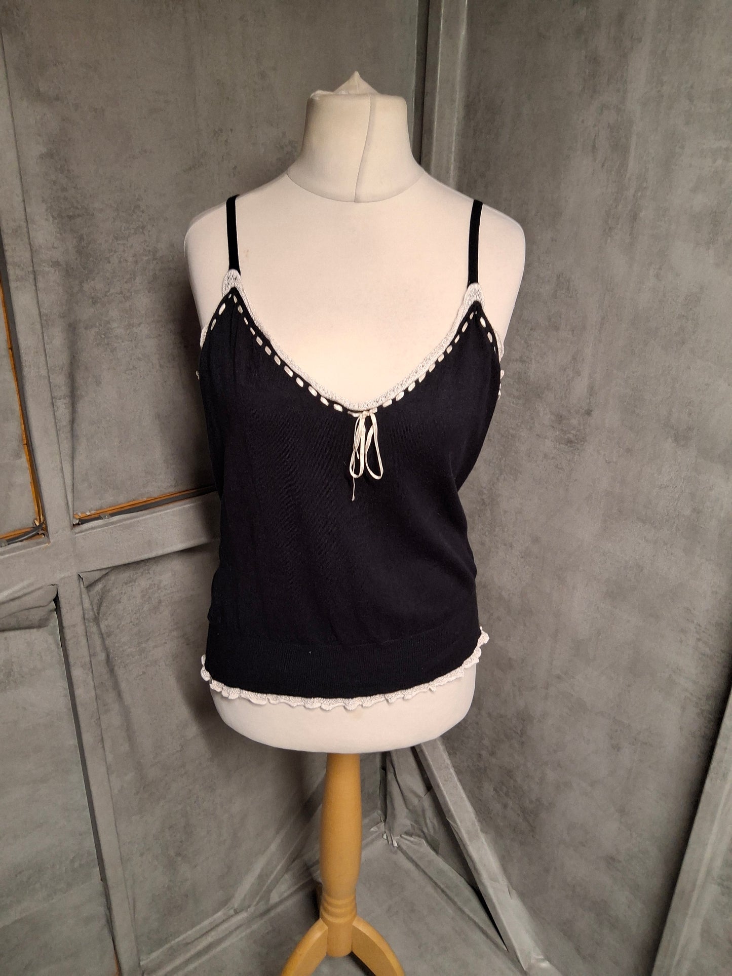 Vintage 90s Laura Ashley Knitted Cami & Cardigan Set – Size 16