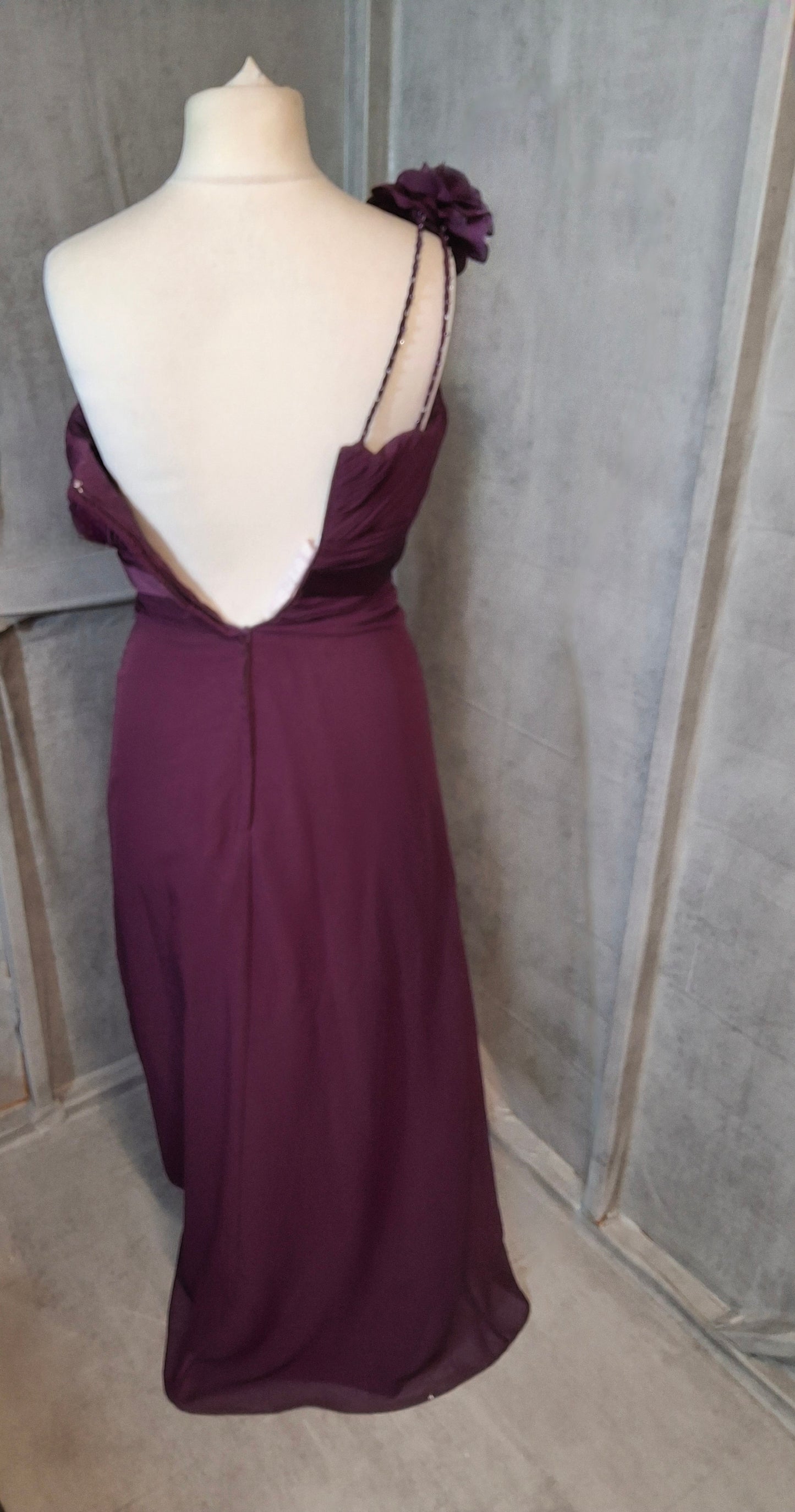 Hilary Morgan One-Shoulder Plum Formal Dress – Size 10