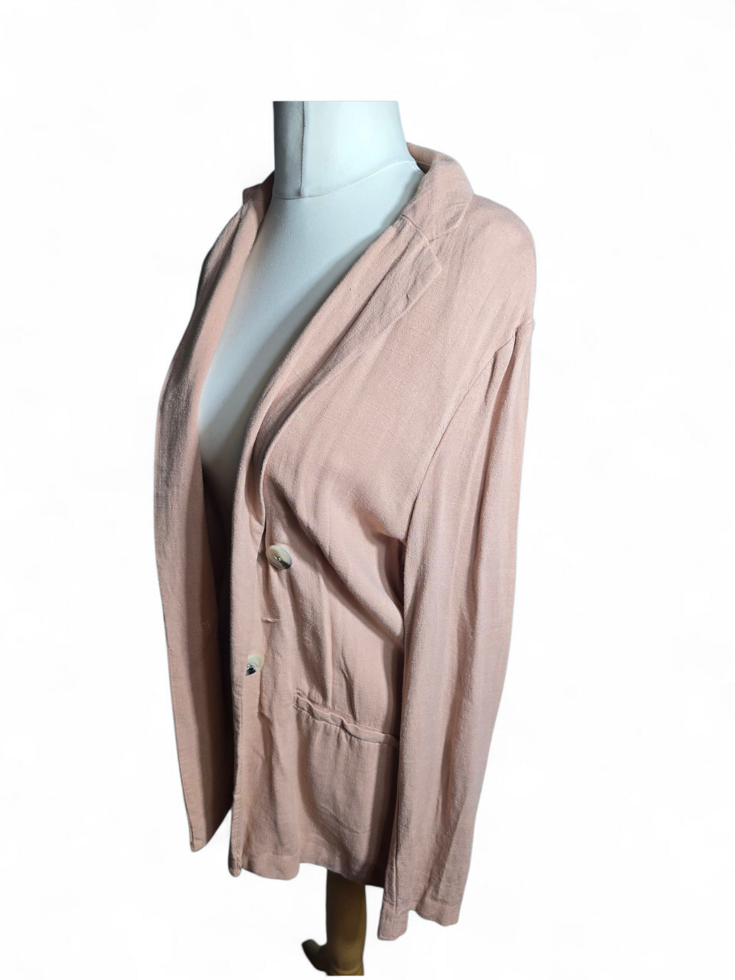 Primark Apricot Oversized Blazer | Size 12 UK | Lightweight, Open Front, Long Sleeves