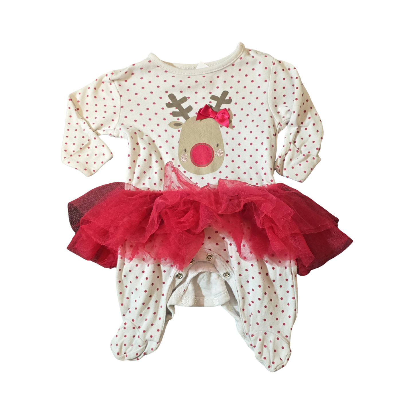 Early Days Red Tutu Reindeer Sleepsuit β 0β3 Months