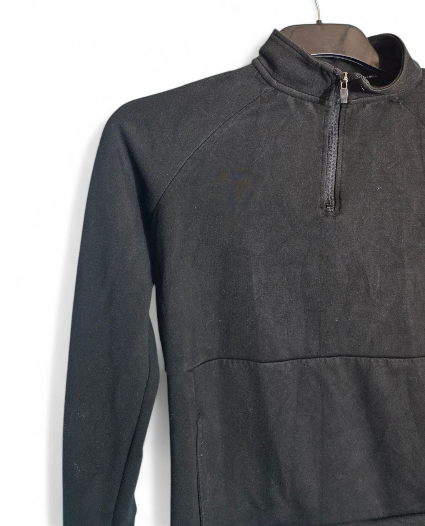Primark Boys Black 1/4 Zip Jumper | Long Sleeves | Front & Arm Pockets | Age 12-13 Years