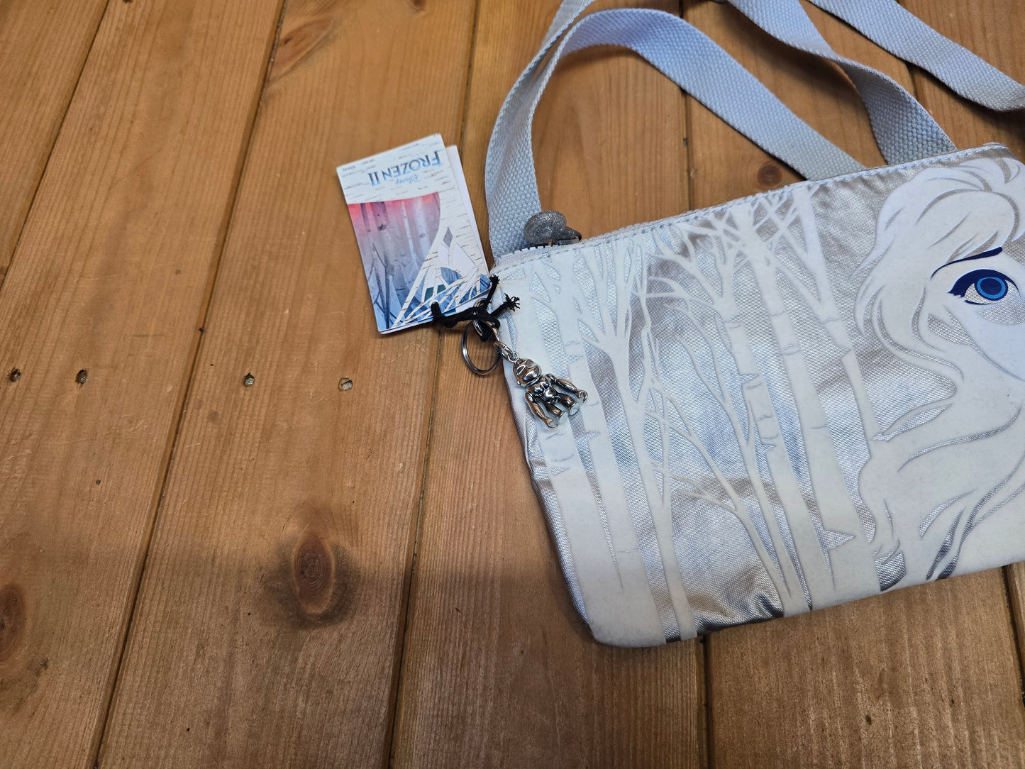 Kipling Frozen 2 Silver Shoulder Bag – Kids, Zip Close, Charm, New with Tags, 9"x7"
