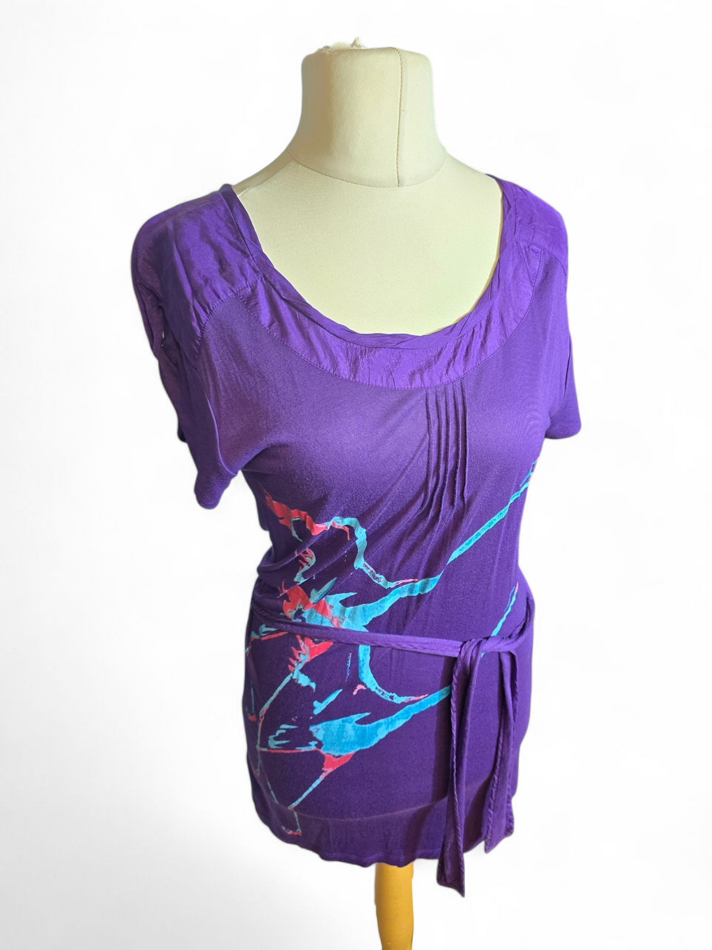 FatFace Bird Print T-Shirt – Modal & Silk Trim, Size 10/12, Soft Feel, Whimsical Design