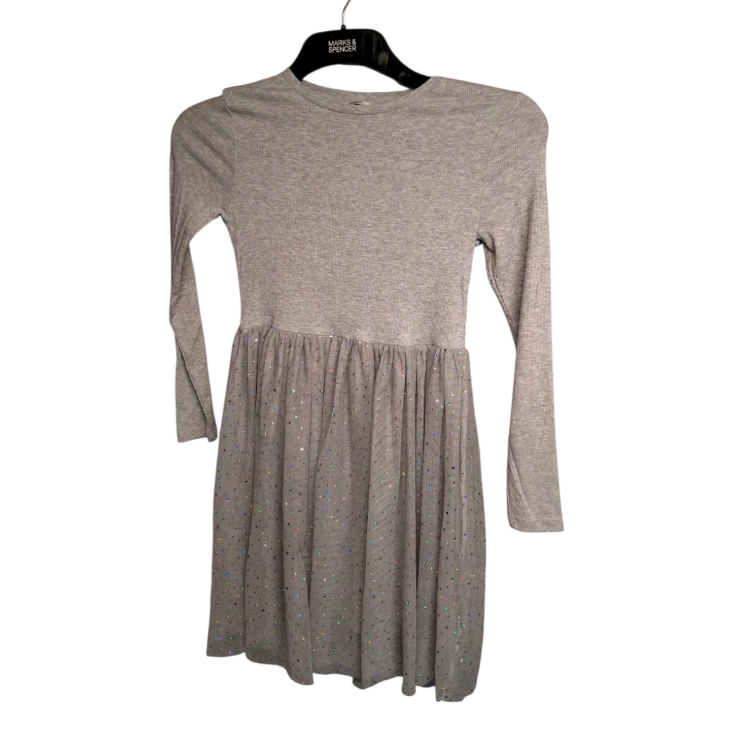 George Girls’ Grey Tulle Sequin Dress – Age 12–13 Years – Cotton & Polyester Party Outfit