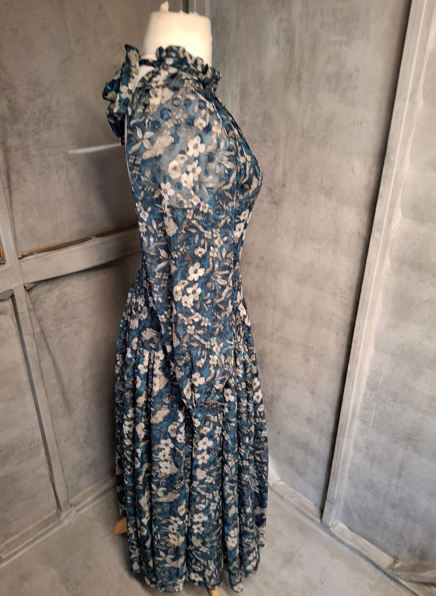 Coast Blue Floral Maxi Dress ā Size 10 ā Long Sleeve Dress šø