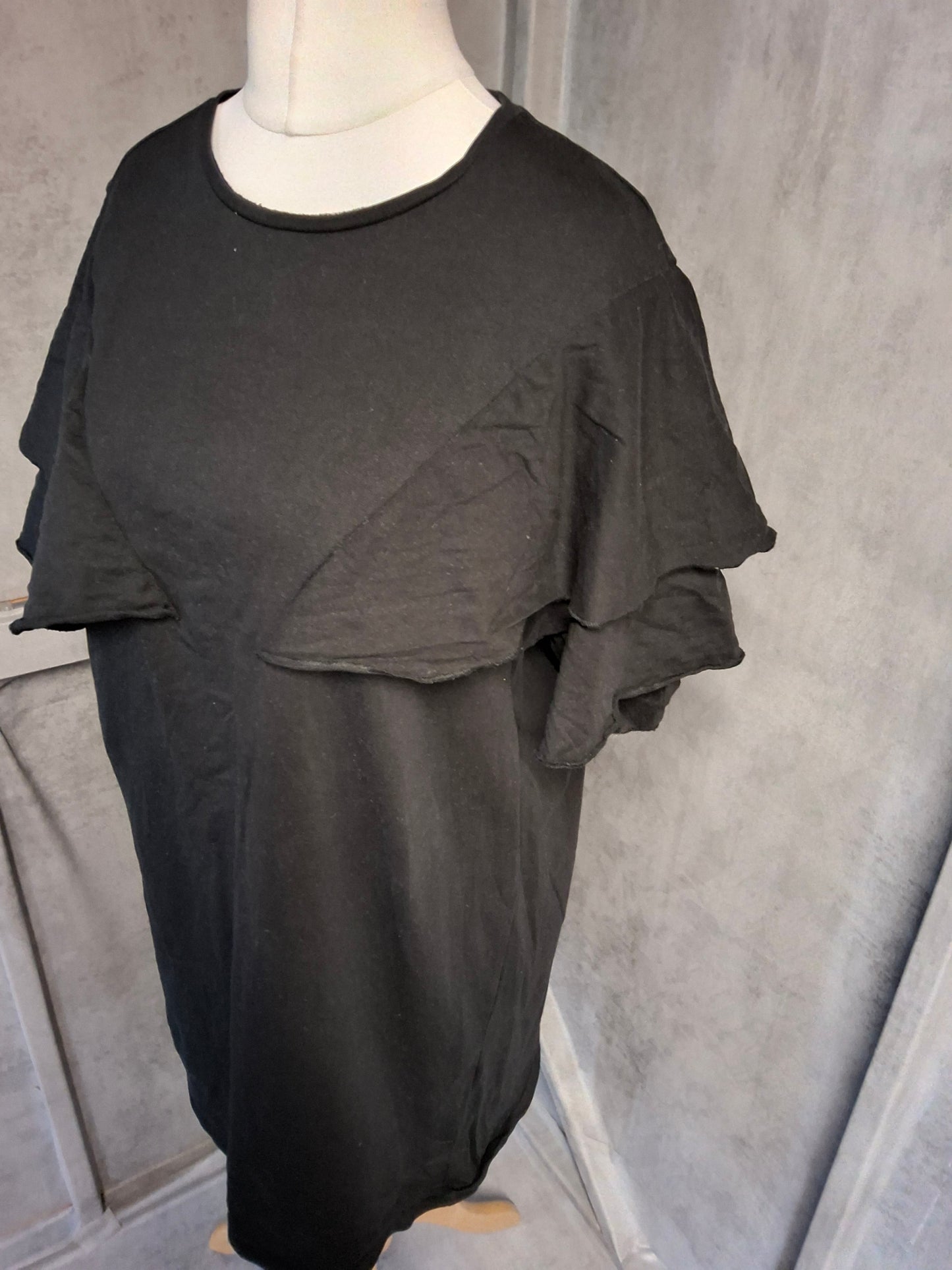 Zara Black Cotton T-Shirt Mini Dress – Euro L – UK size 12/14 Fit – 100% Cotton
