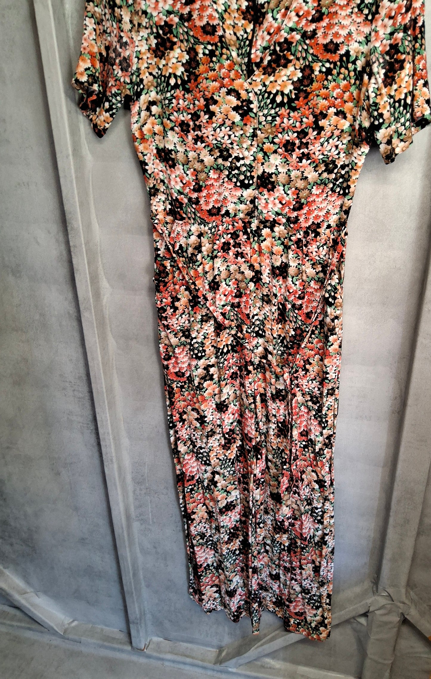 Anthropologie Kachel Floral Jumpsuit – Wide Leg Viscose Boho Style