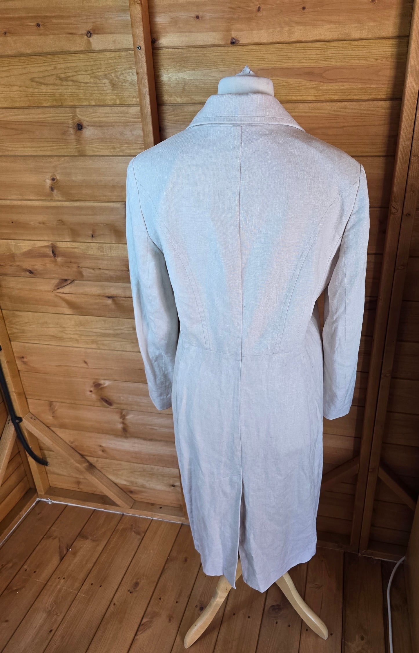Per Una Cream 100% Linen Midi Jacket – Size 14