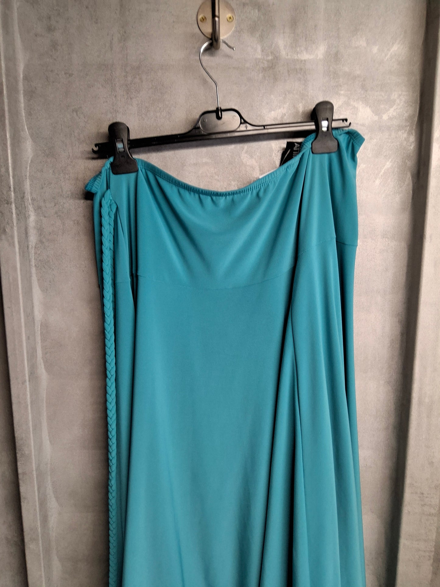 Attitudes by Renée Teal Green Asymmetrical Midi Skirt – Size 3XL UK 24–28
