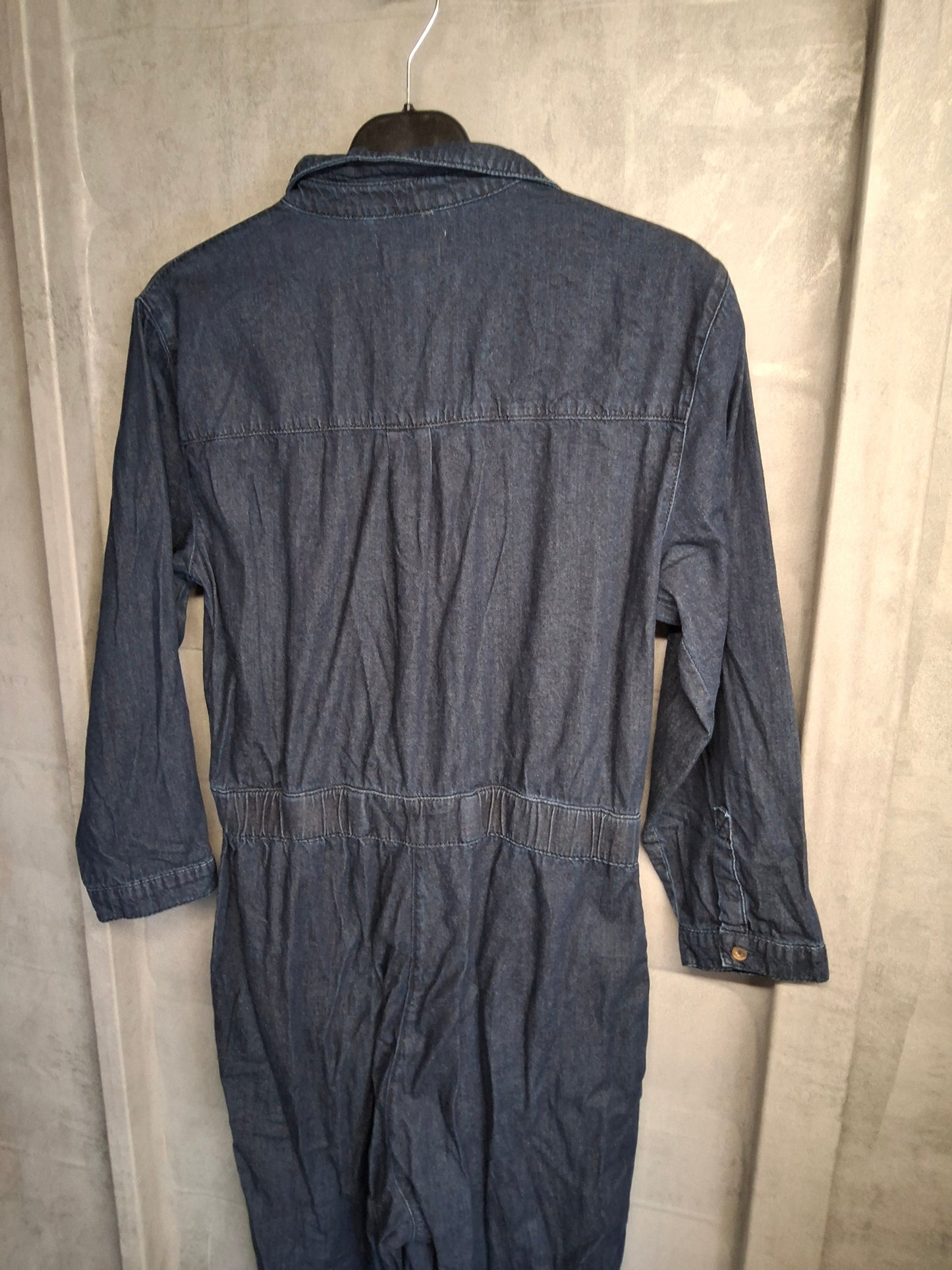 Phase Eight Denim Blue Cropped Flared Leg Jumpsuit β Size 10 β 100% Cotton