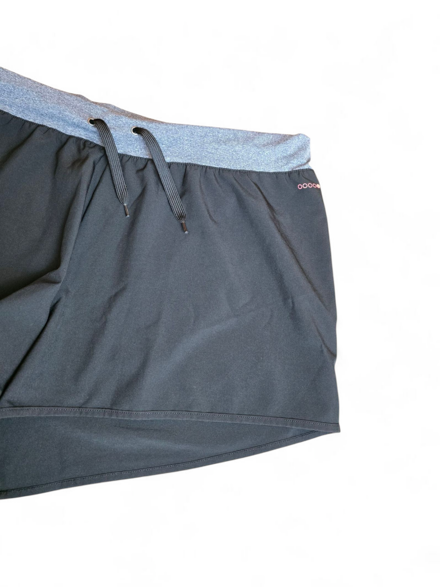 Matalan active black & grey mini shorts with elasticated waist size 18