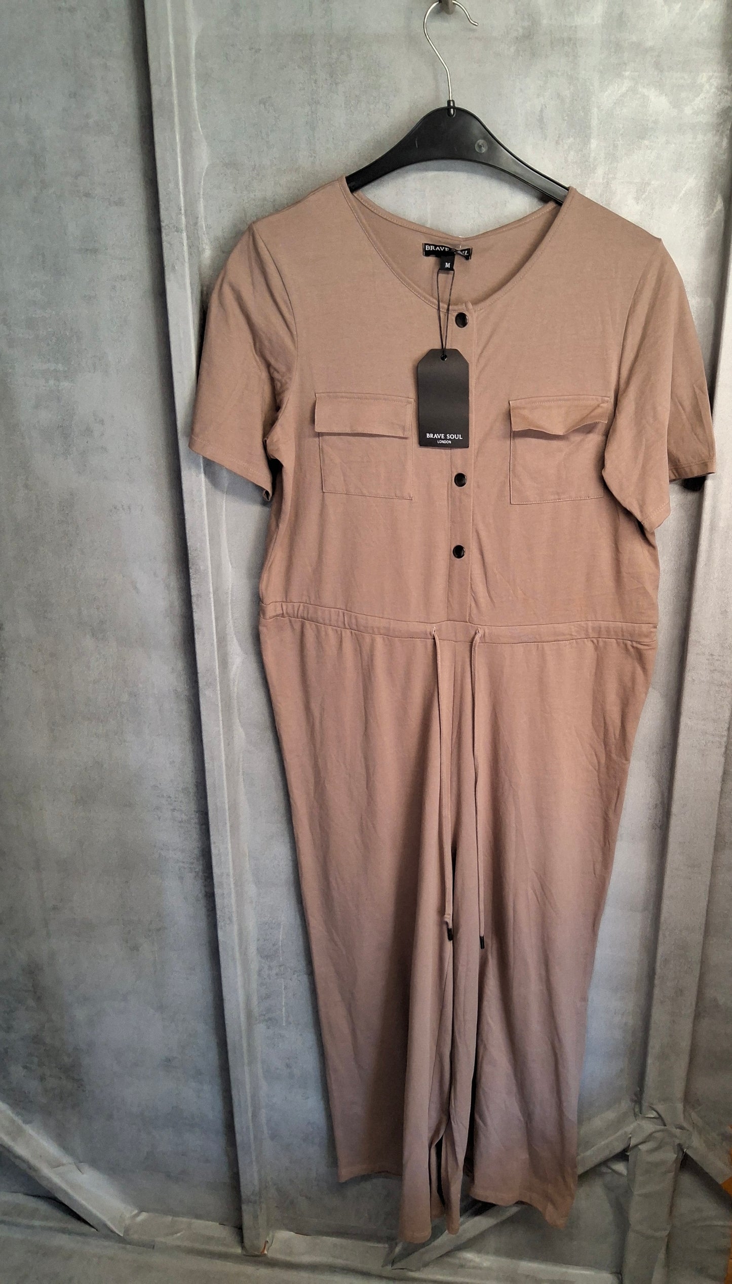 Brave Soul Beige Cropped Leg Jumpsuit – Size M (12/14) – NWT