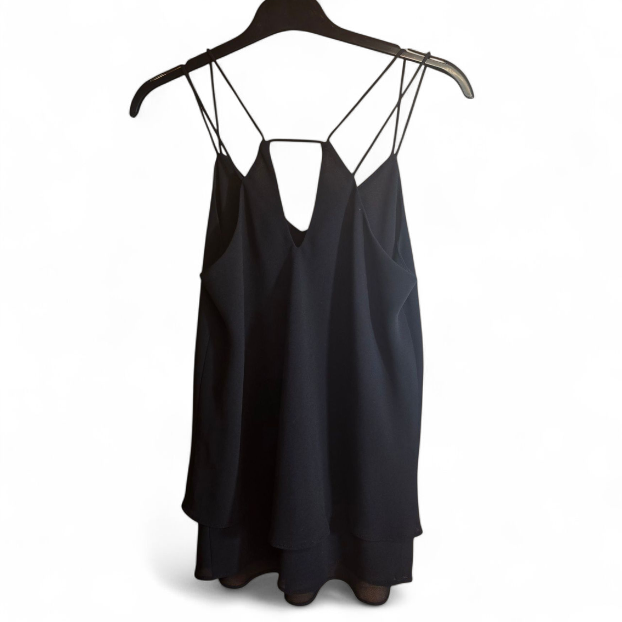 New Look Black Double Strap Layered Cami Top Size 8 – V-Neck, Versatile Style