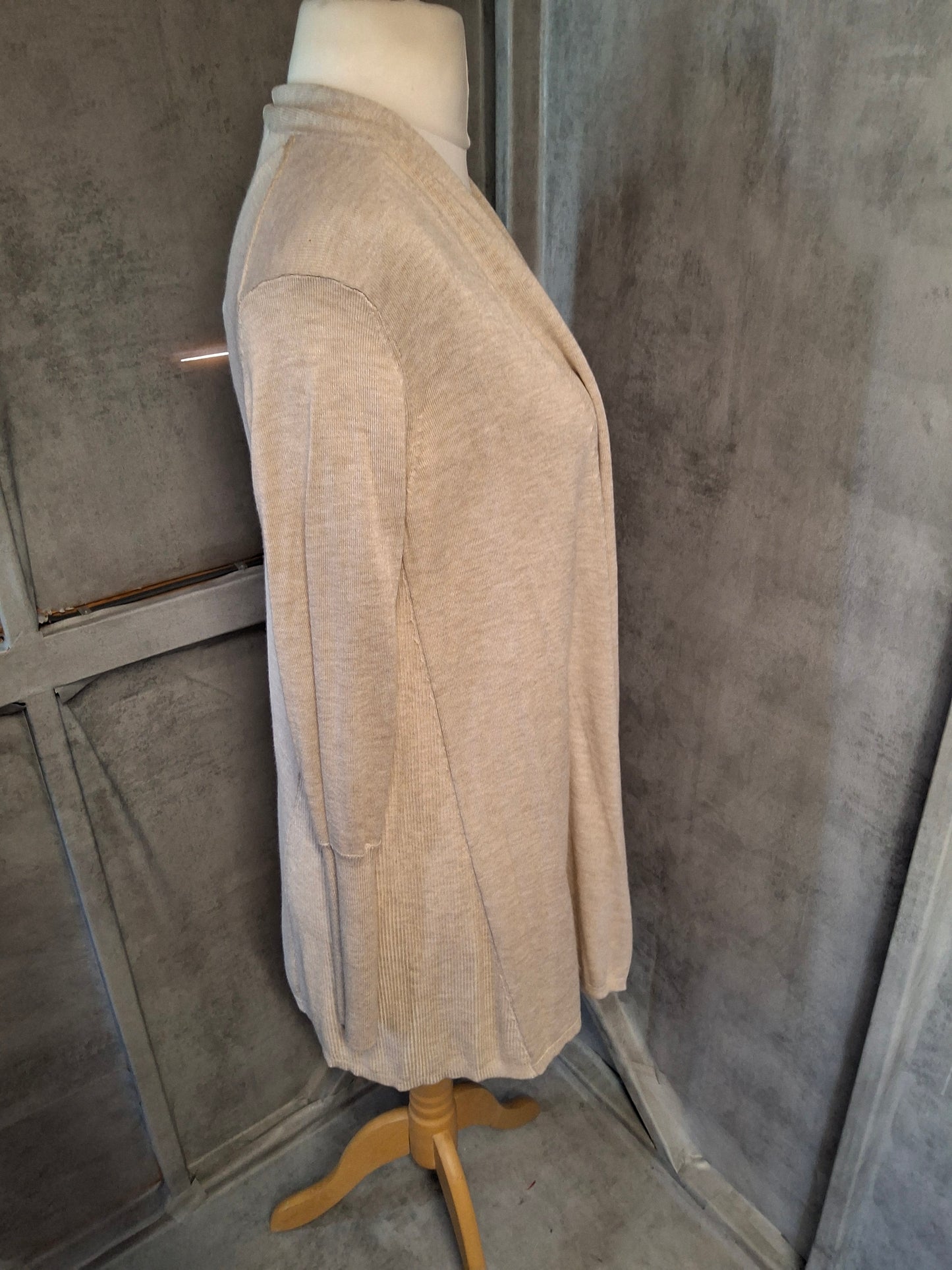 Marks & Spencer Cream Open Front Midi Cardigan – Size M (UK size 10–14) – Layering Essential