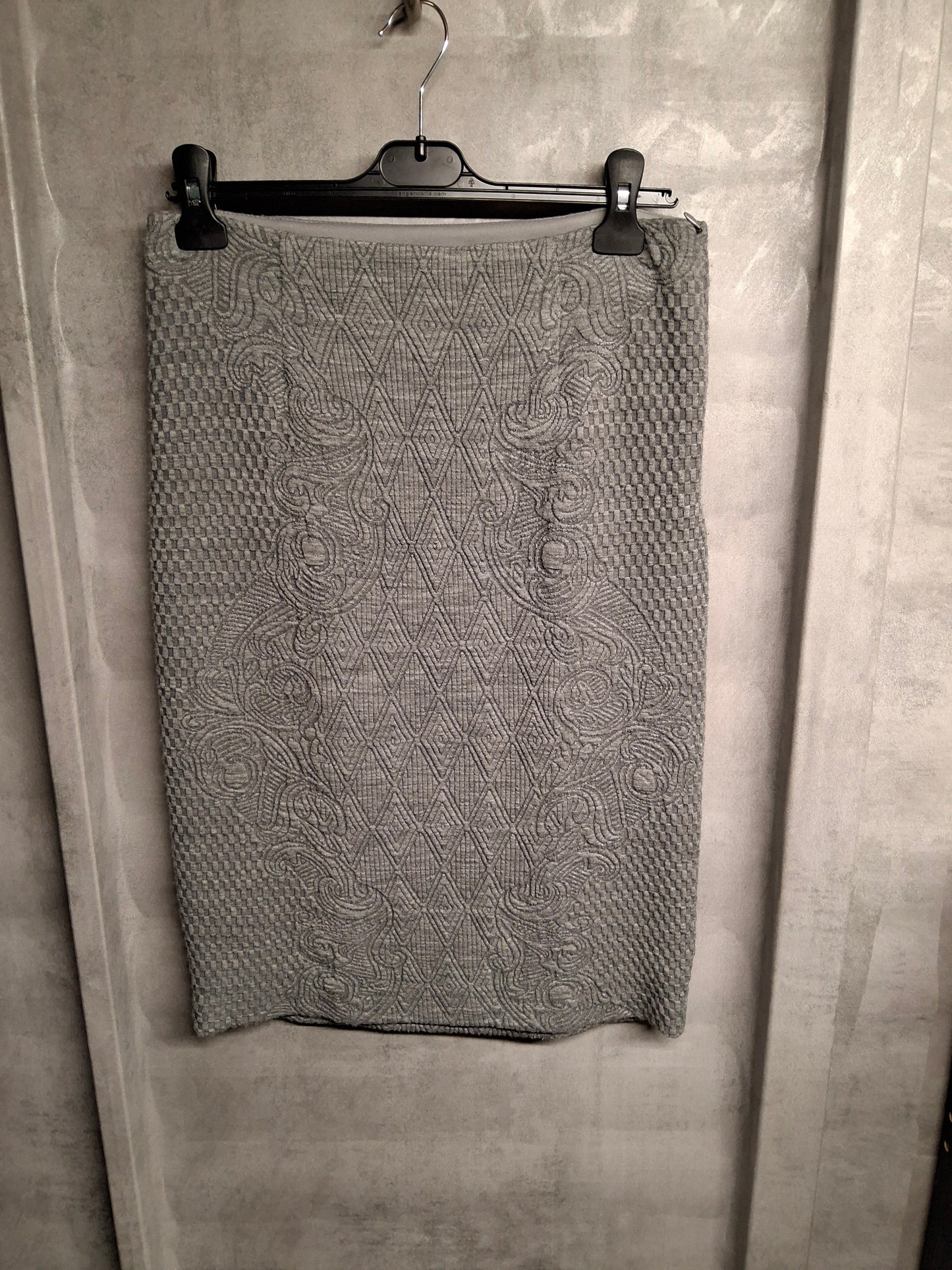 Laura Ashley Grey Knitted Skirt | Size 10 | Lined | Wool Blend