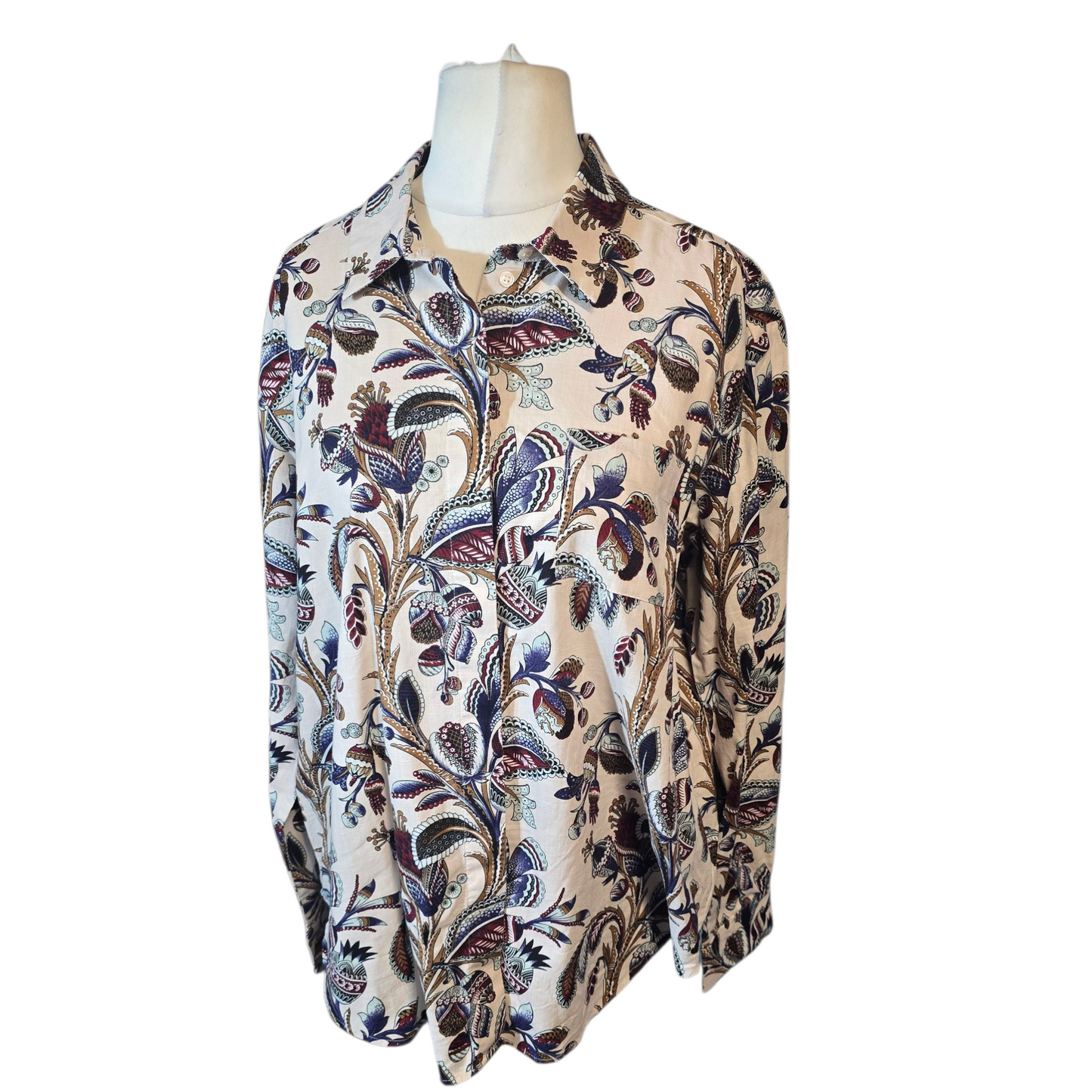 & Other Stories Beige Floral Print Shirt β Multicolour Pattern β Size 10 (EUR 38)