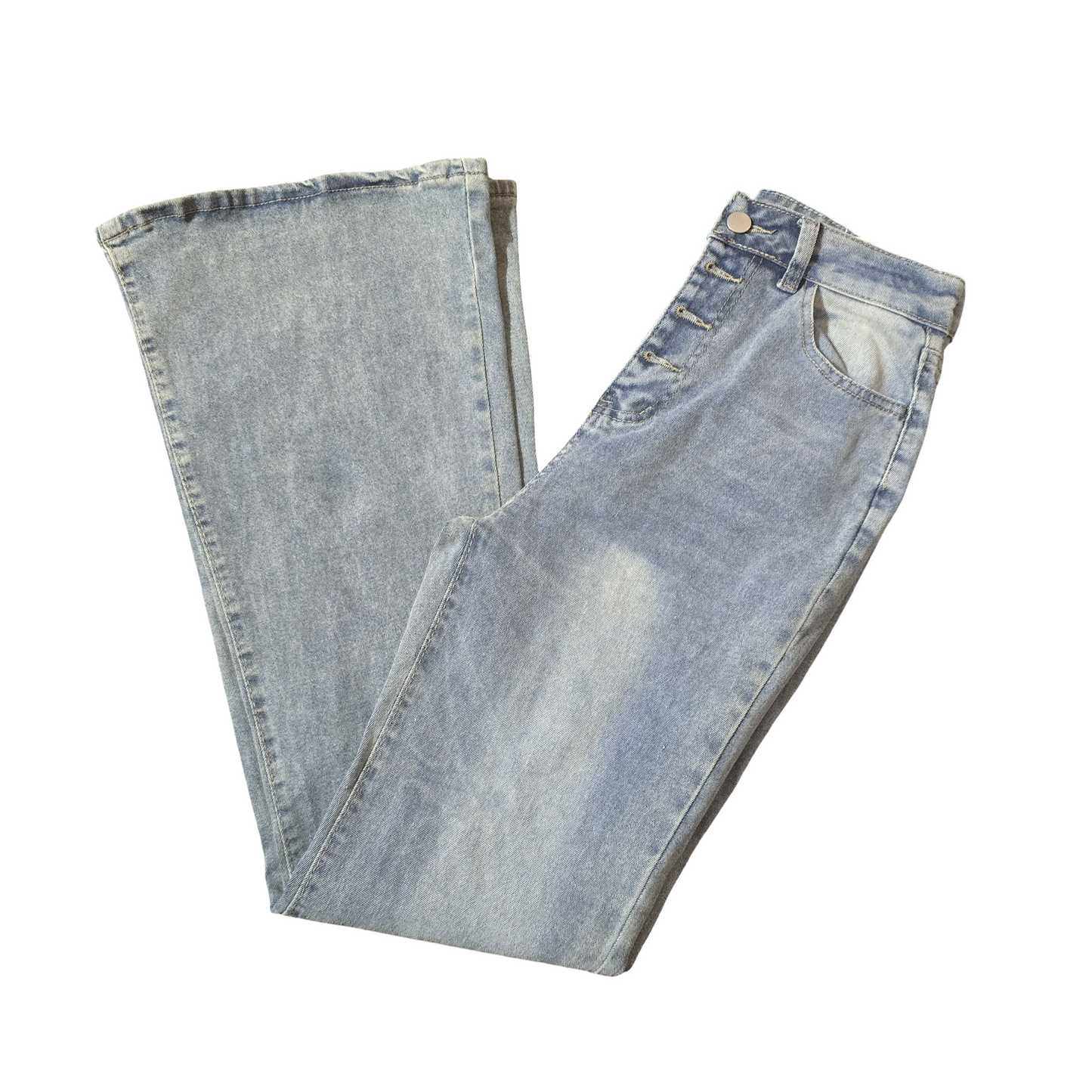 Light Wash Flared Jeans – Size 6/8 – Retro Cut, Future Favourite