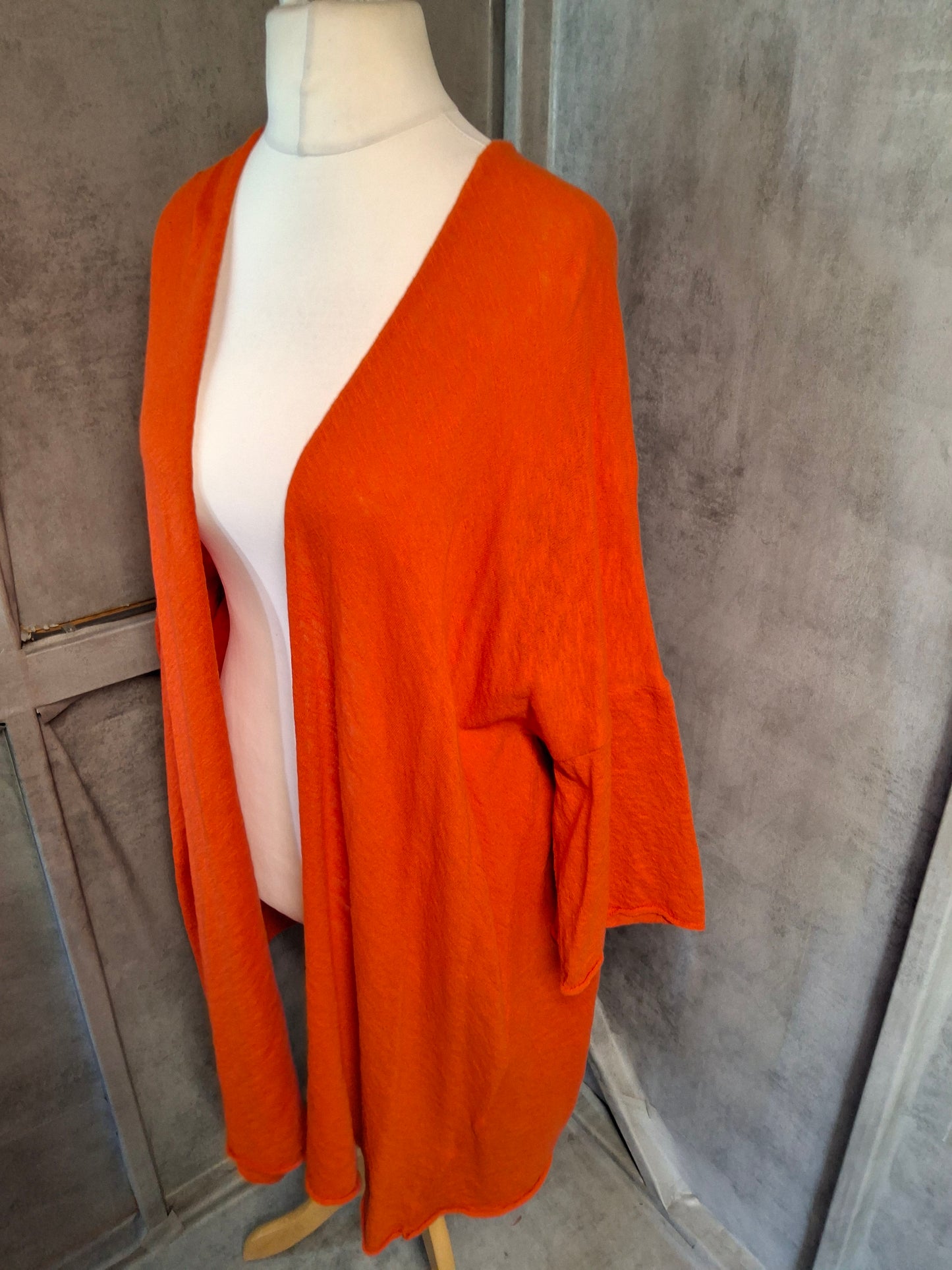 Zara Burnt Orange Oversized Midi Cardigan – Size S (UK size 8–12) – Bold Layering Essential