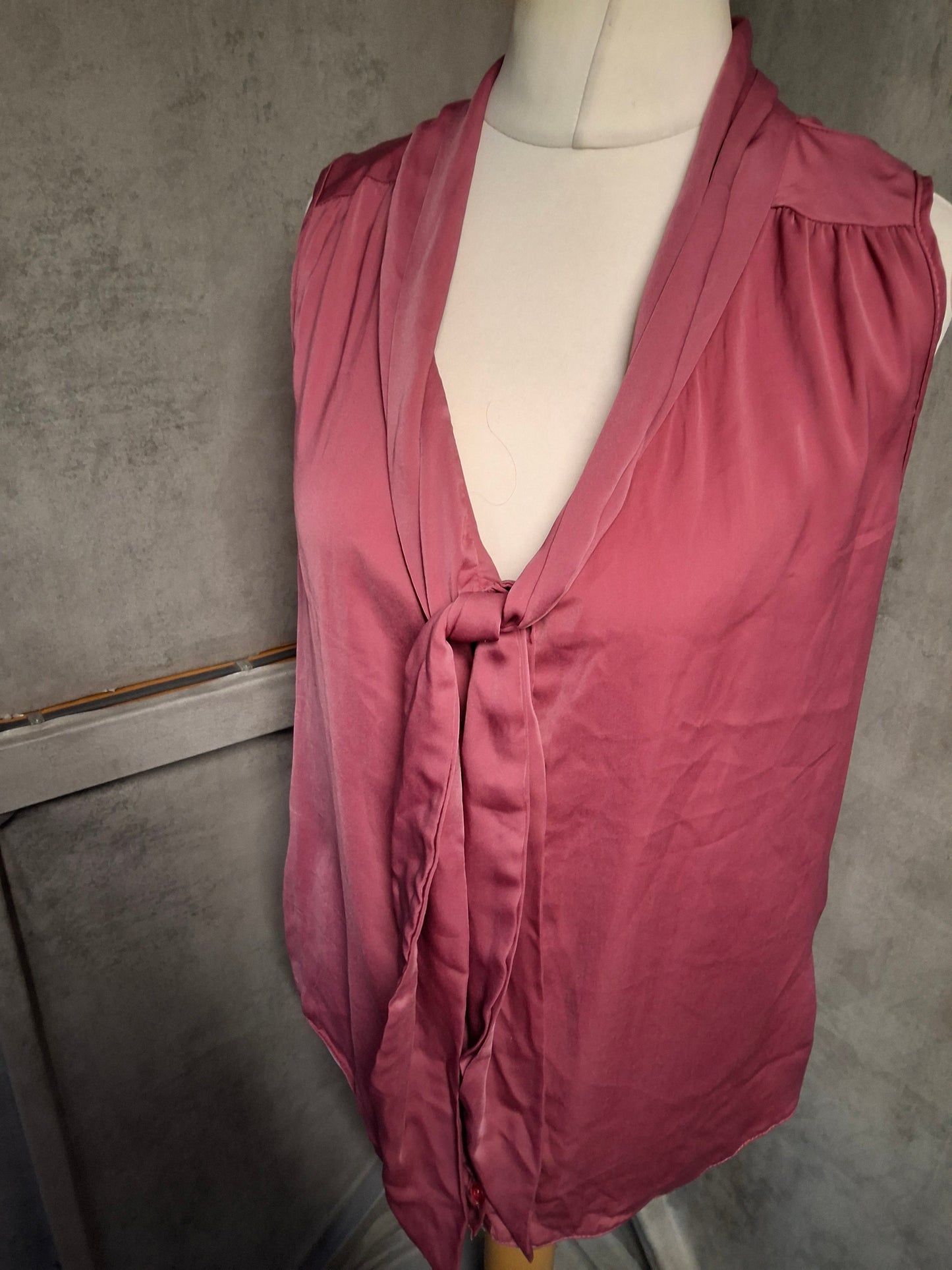 Y2K New Look Silky Deep Pink Sleeveless Top