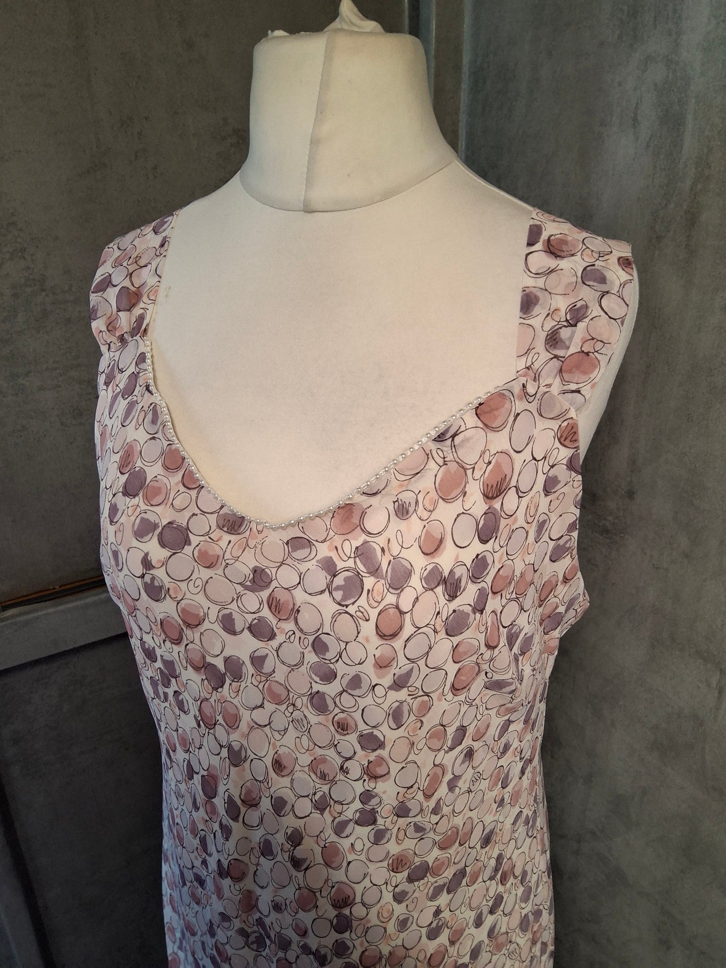 BHS Petite Polka Dot Midi Dress โ Beaded & Floaty | Size 20 fits UK 18/20