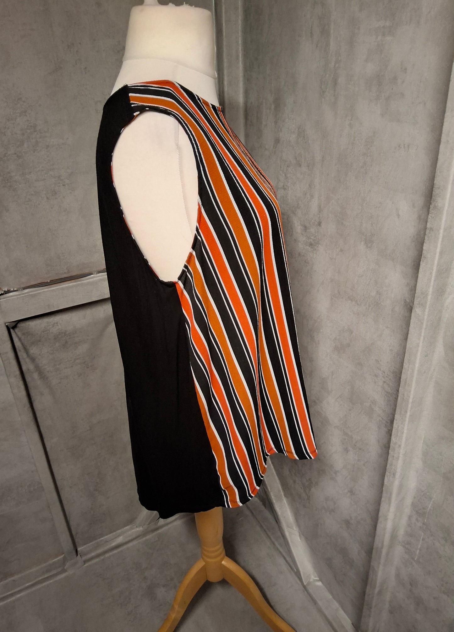 Matalan Burnt Orange Stripe Sleeveless Top – Size 20
