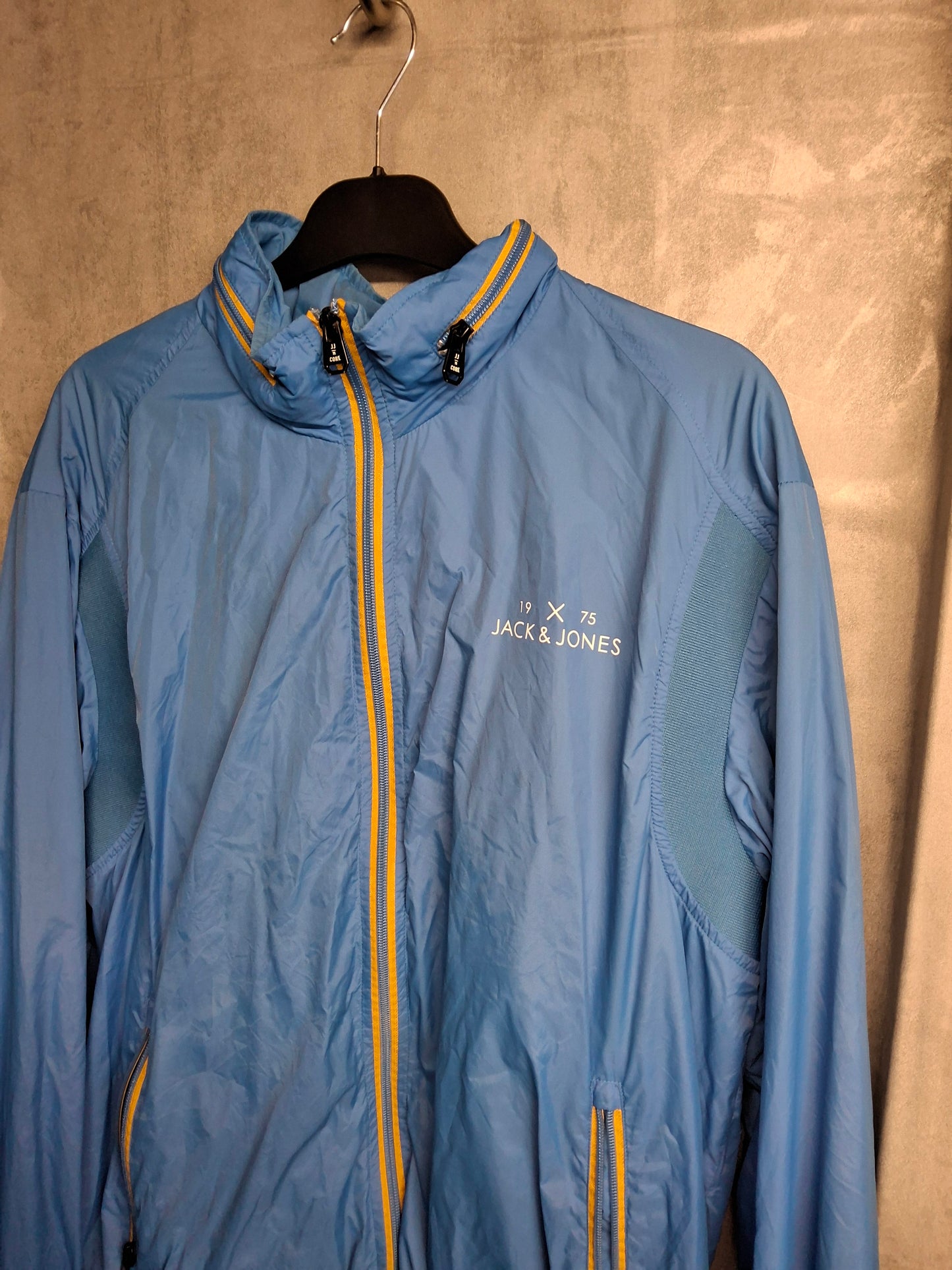 Jack & Jones Core Blue Lightweight Rain Jacket β XL β Hooded & Mesh Lined