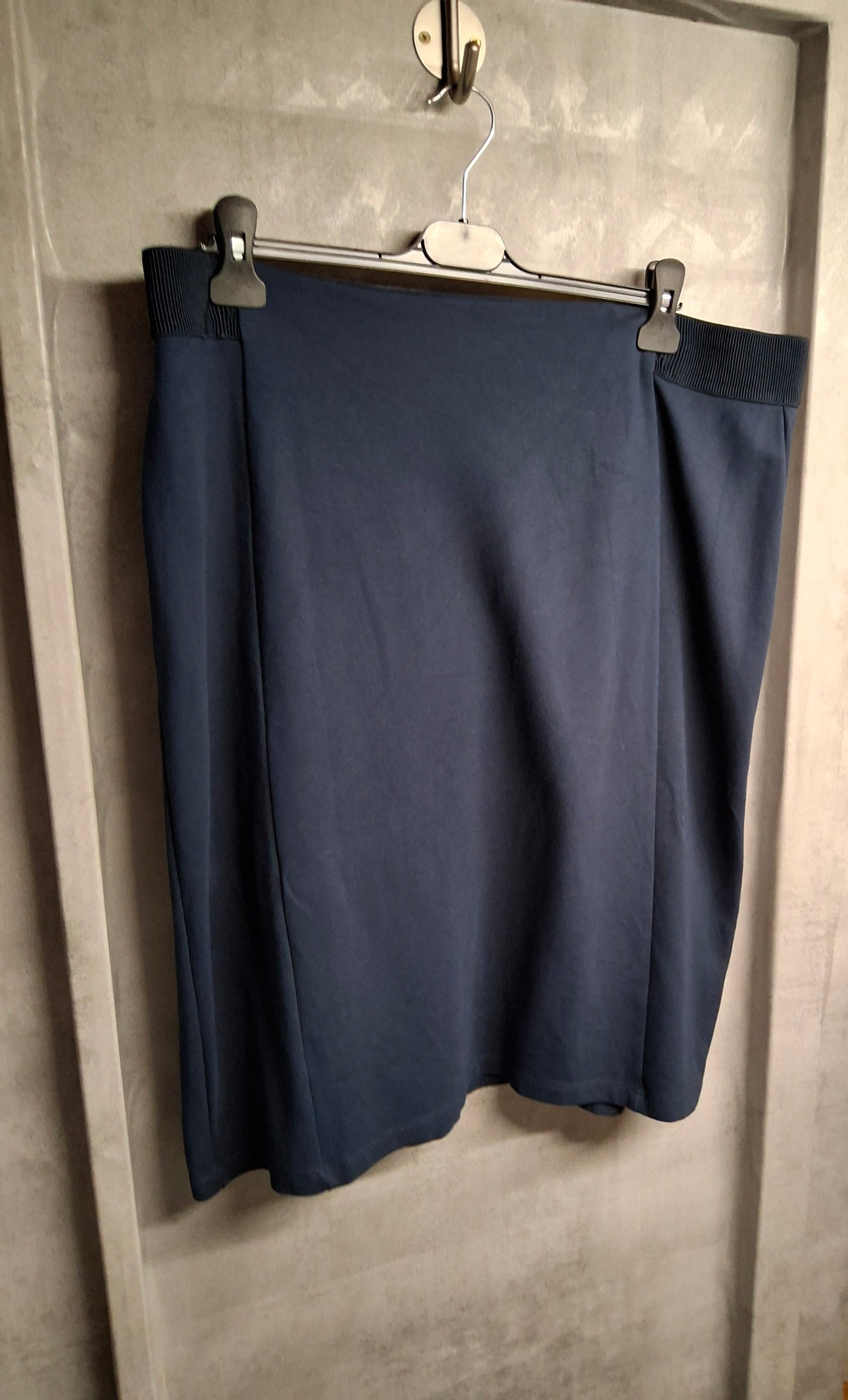 Next Navy Midi Skirt – Size 20 Stretch Waist Smart Casual Style