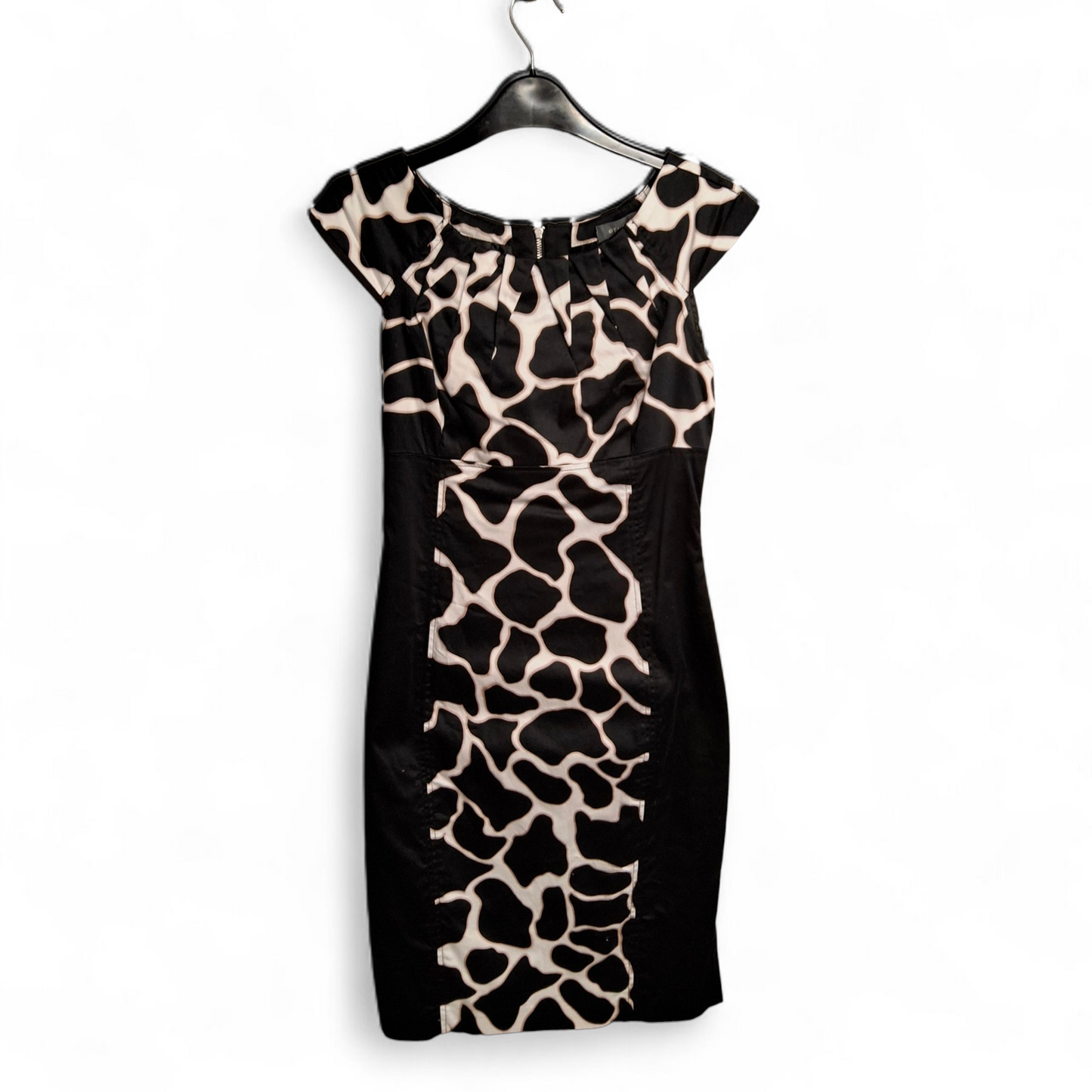 Et Vous Black & Beige Animal Print A-Line Dress β Size 8 β Cap Sleeves & Zip Back