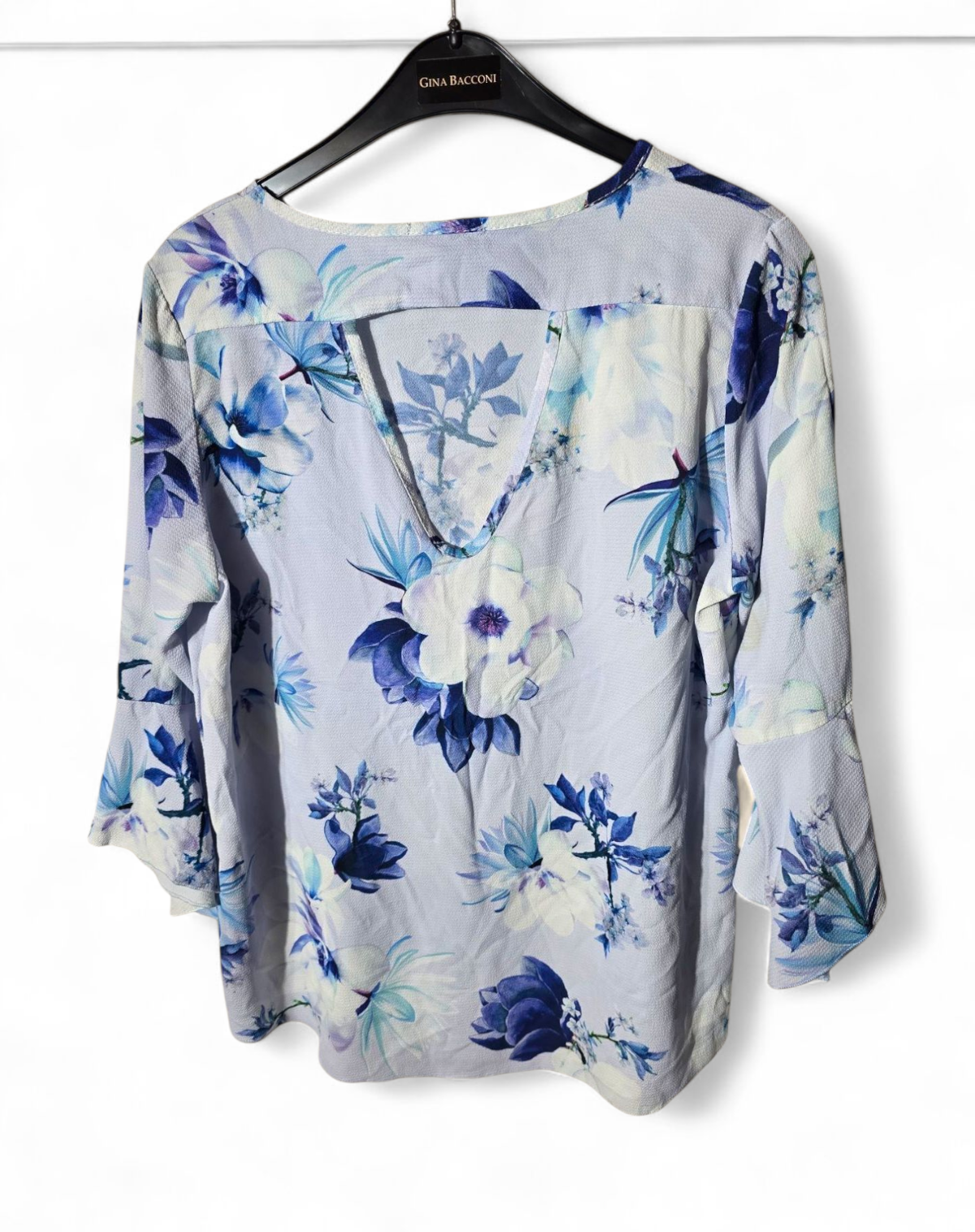 Quiz light blue floral 3/4 sleeve top size 12