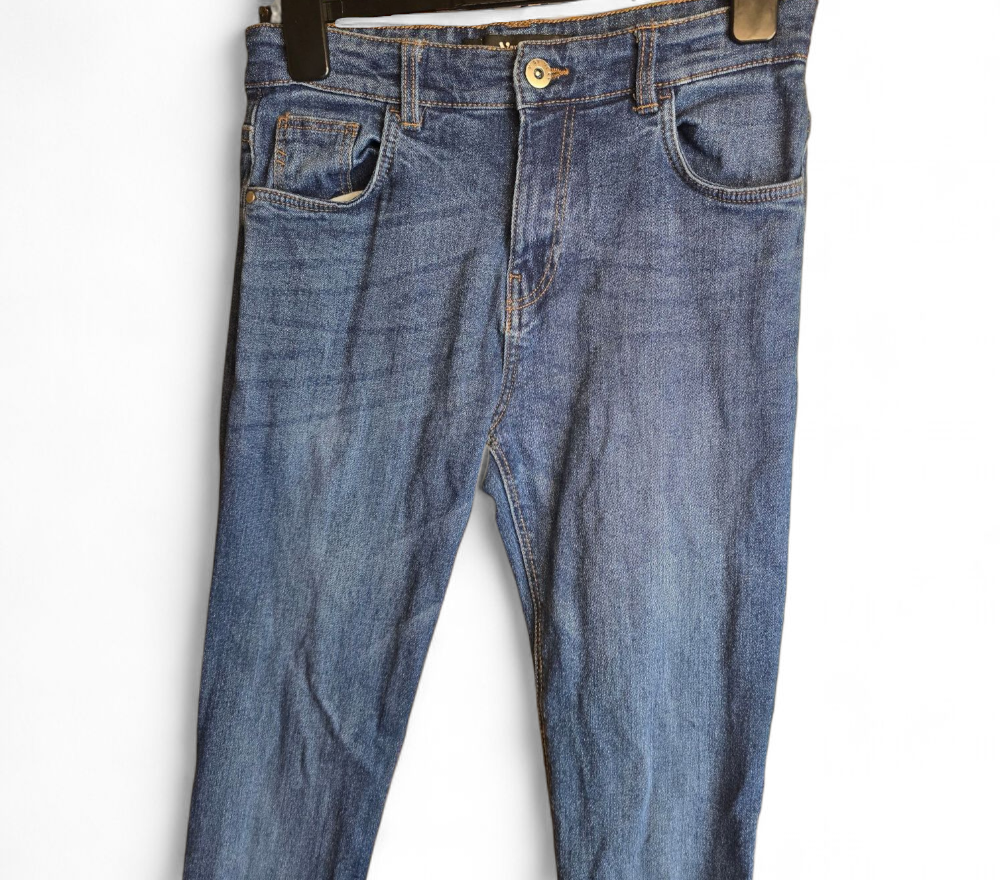 Boys Slim Leg Faded Jeans Age 13 – Front & Back Pockets, Stylish Everyday Denim