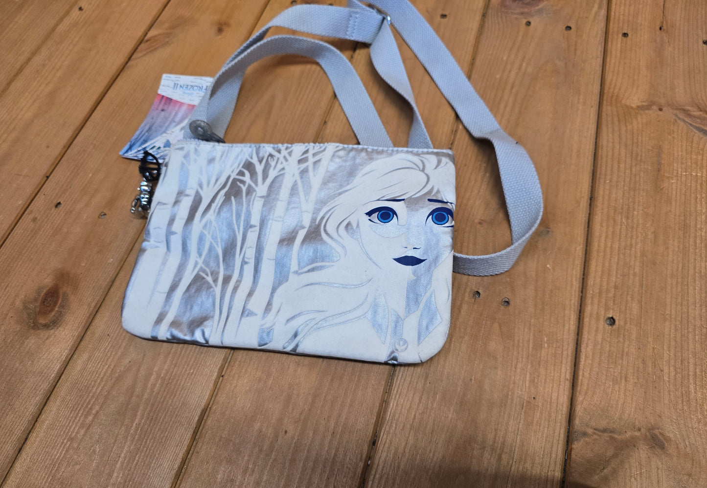 Kipling Frozen 2 Silver Shoulder Bag – Kids, Zip Close, Charm, New with Tags, 9"x7"