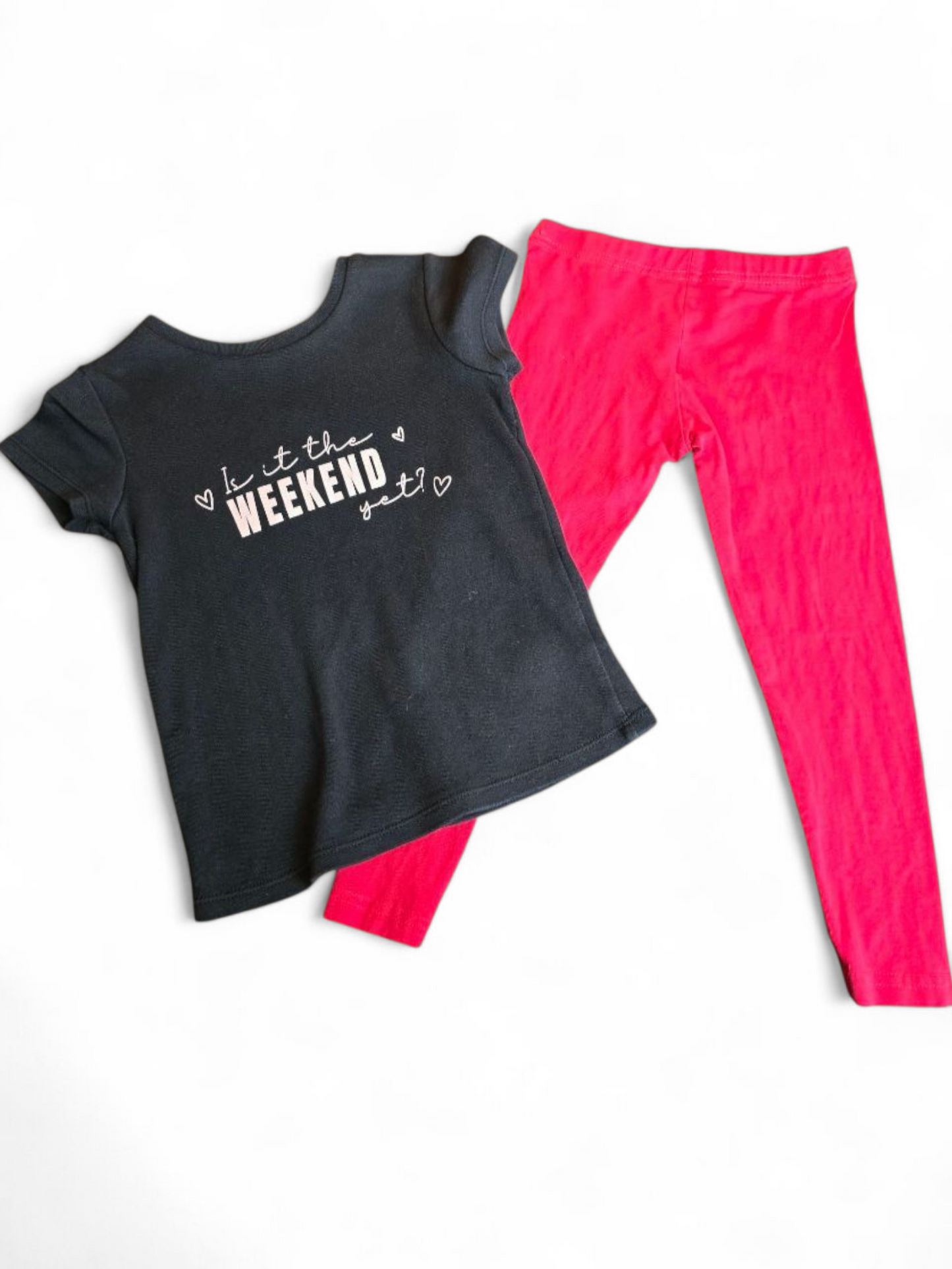 Girls' Bundle 3–5 Years – George T-Shirt + 3 Leggings (2x 4–5, 1x 3–4) – 4 Items Total
