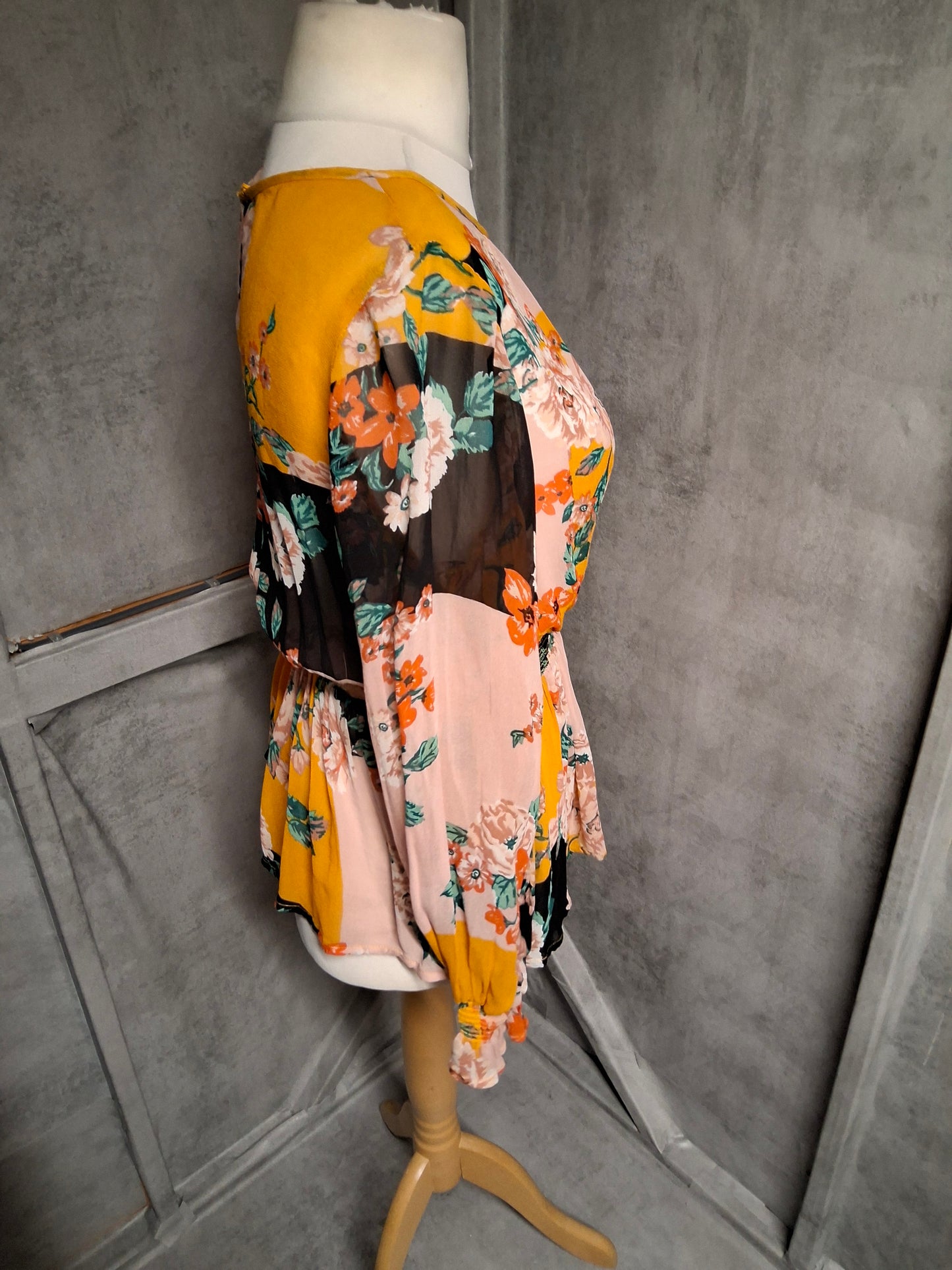 River Island Floaty Floral Patchwork Blouse – Size 12 – For When You Need to Look Alive But Can’t Be Bothered