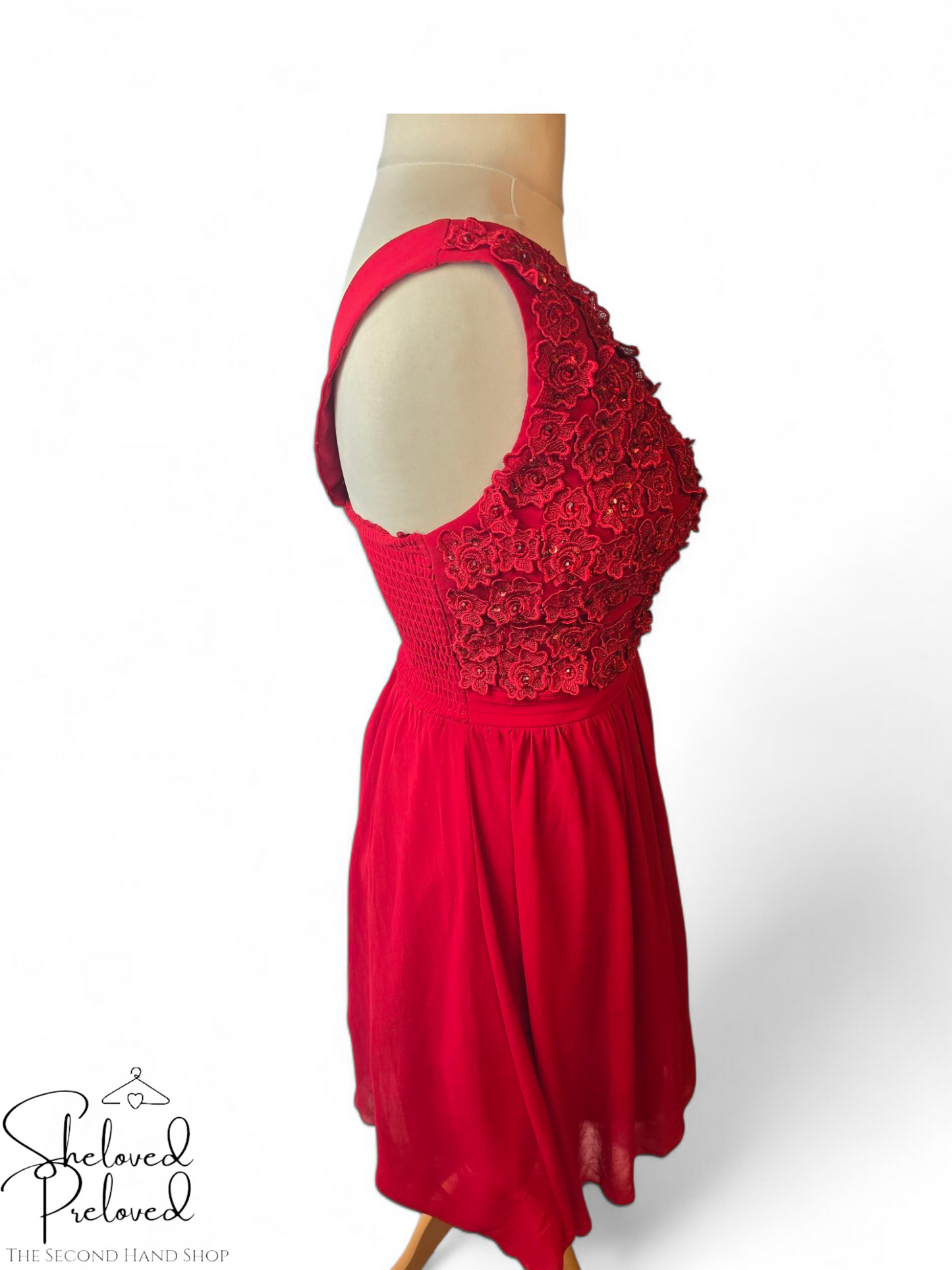 ๐น Little Mistress Red One-Shoulder Embellished Mini Dress โ Size 6 NWT