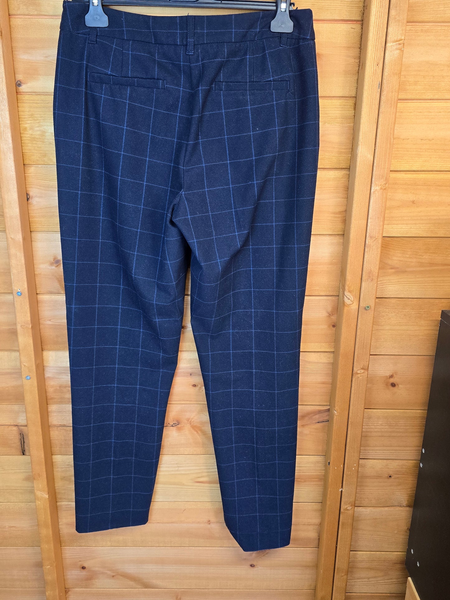 π Laura Ashley Navy Check Trousers β Size 10 | Smart & Thick Fabric