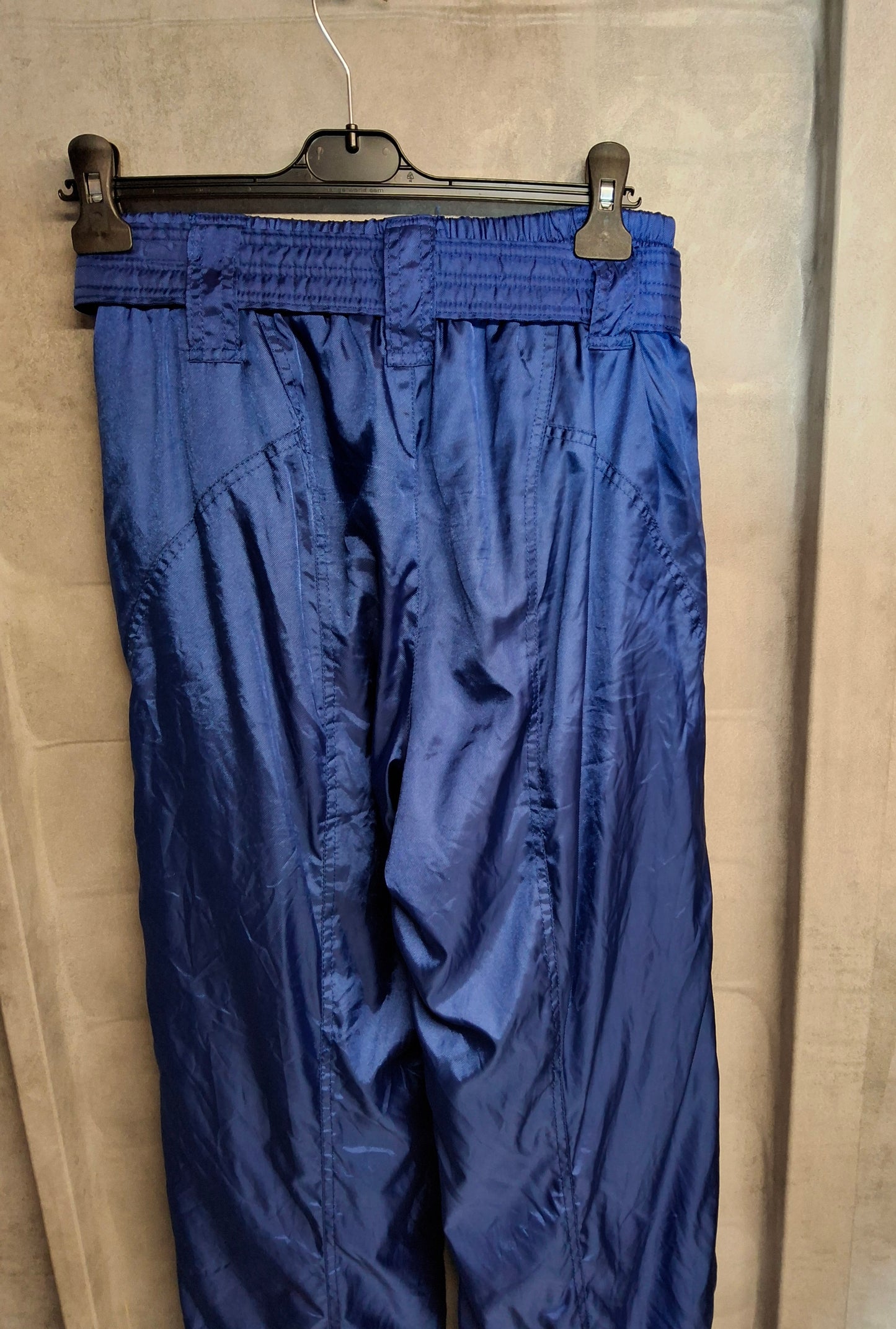 Descente Men’s Blue Ski Trousers – Belted, Cuffed Bottoms, Size W28” L41” – Polyamide